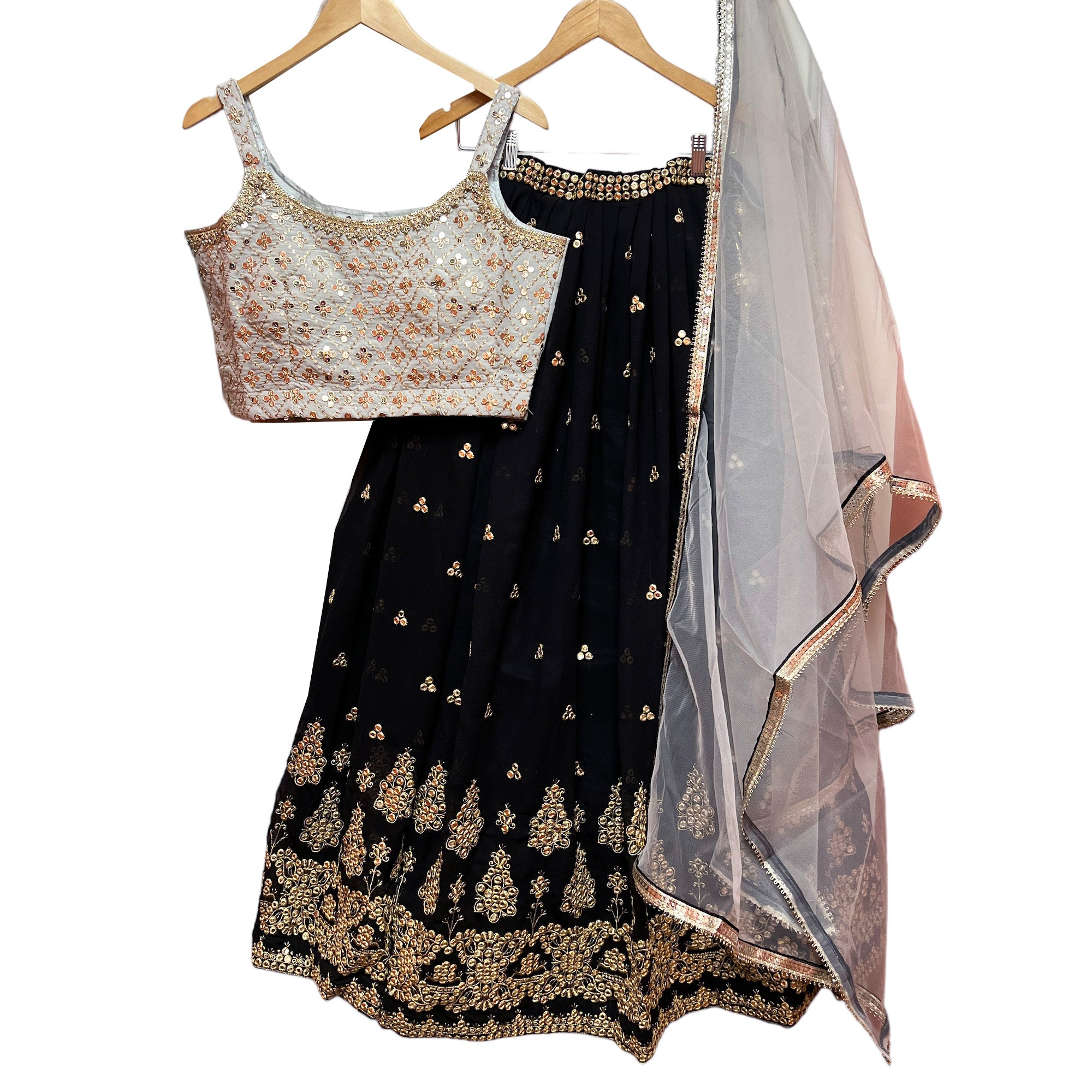 DT Georgette Lehenga Set-4 Colors - Vintage India NYC