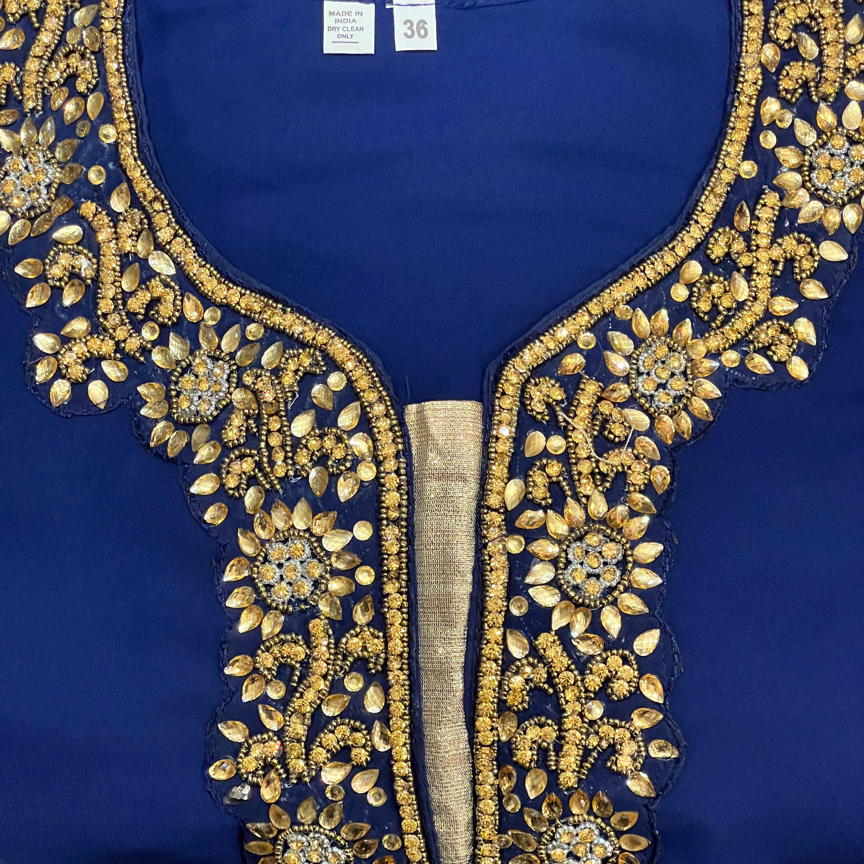 DT Georgette Kurti Size 44 - Vintage India NYC