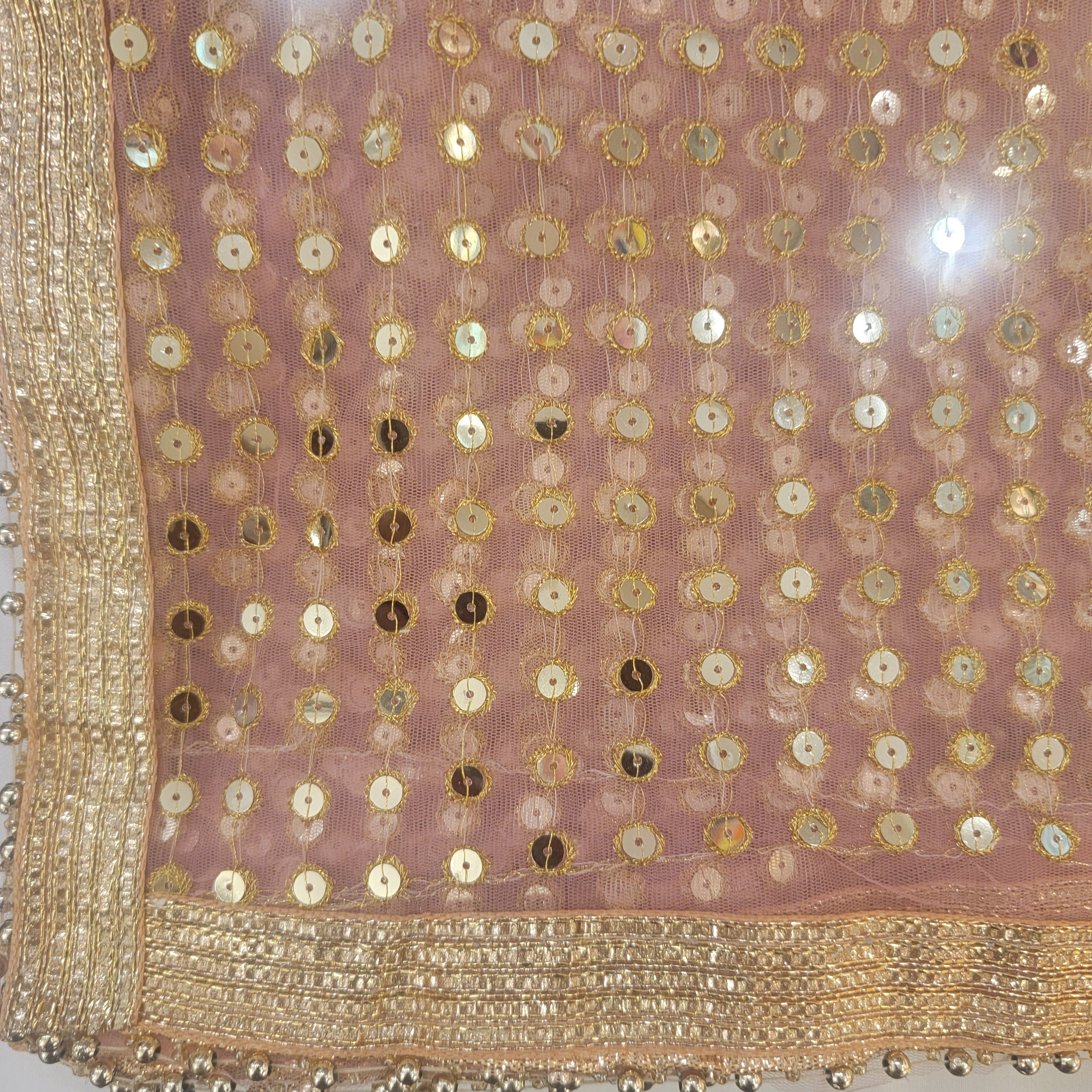 DT Gold Sequin Dupatta - Vintage India NYC