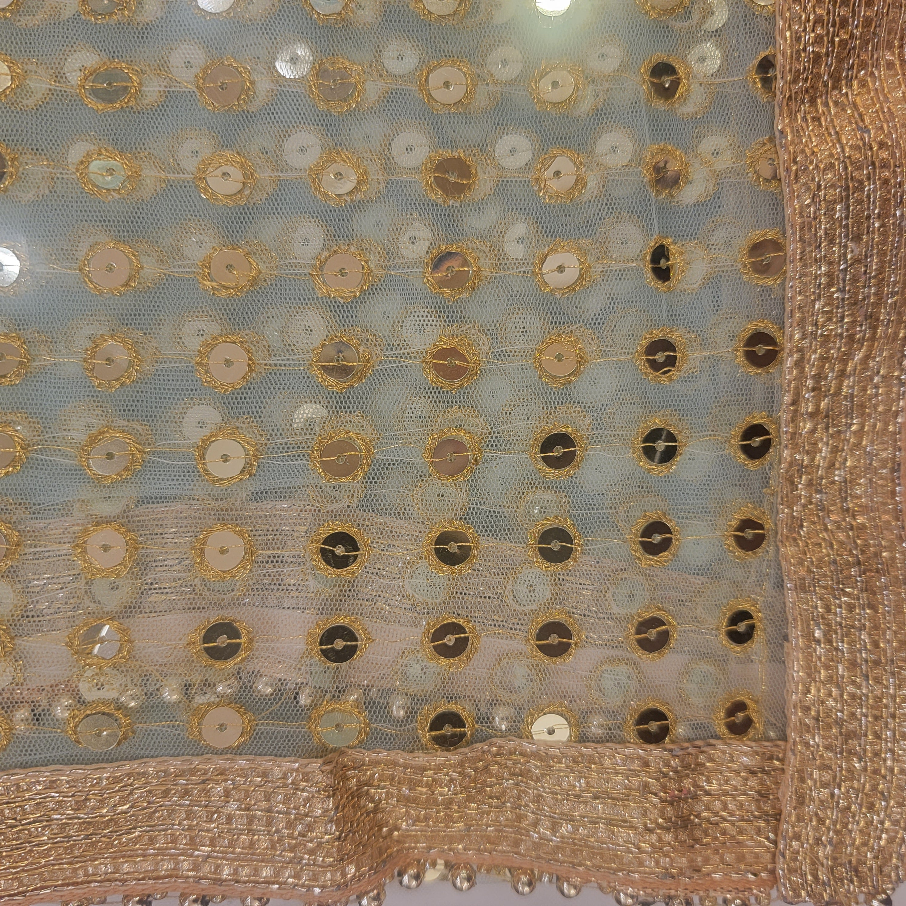 DT Gold Sequin Dupatta - Vintage India NYC