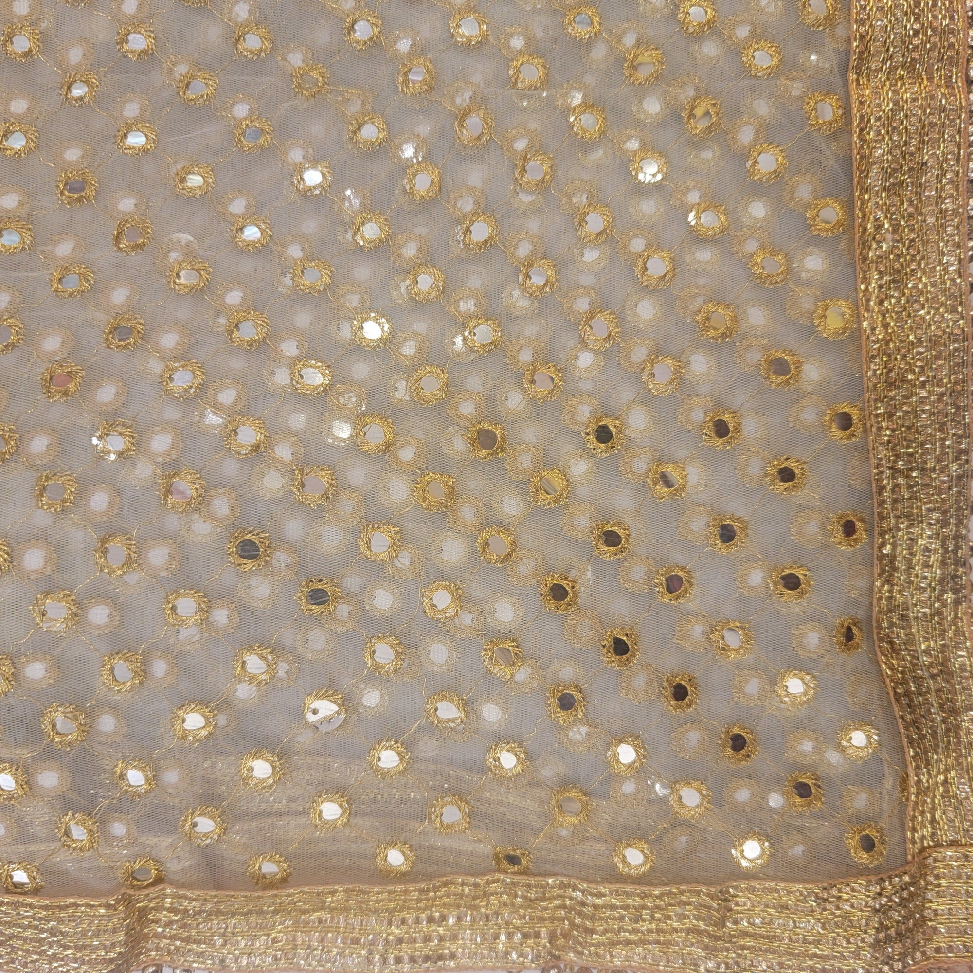 DT Gold Sequin Dupatta - Vintage India NYC