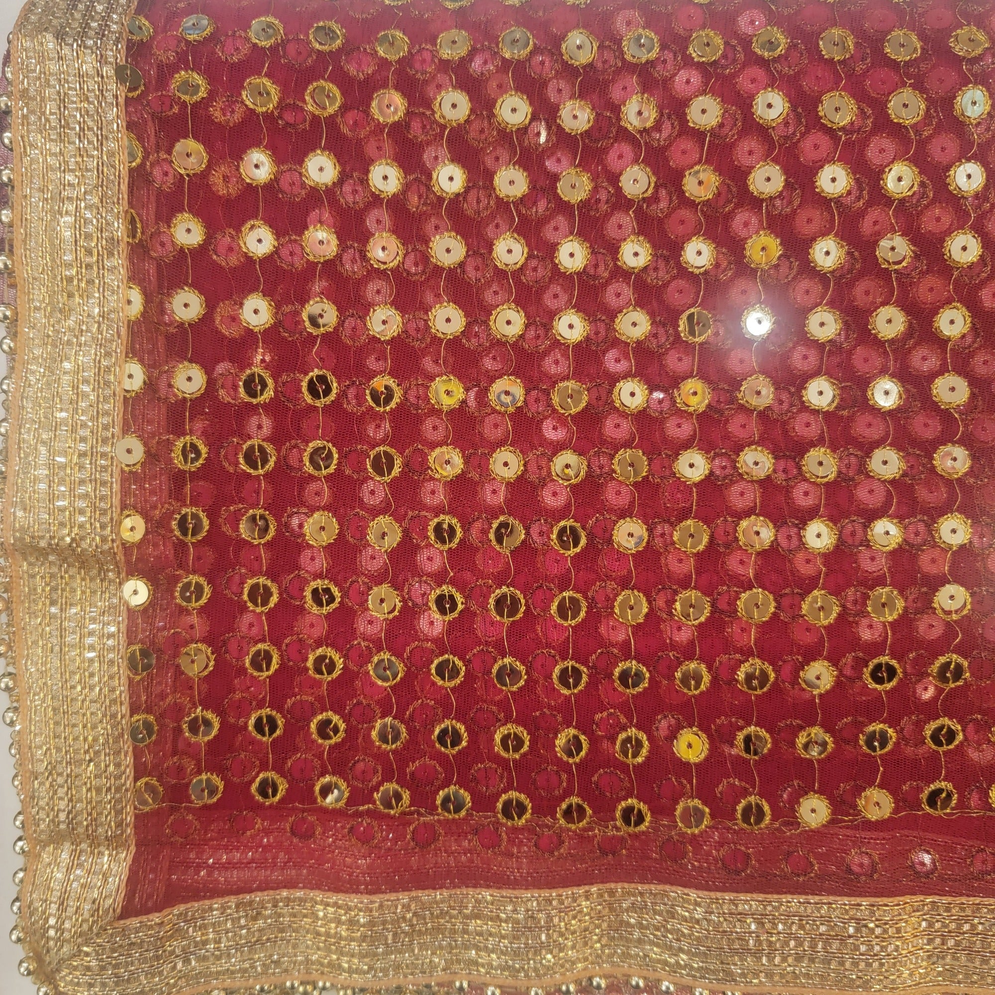 DT Gold Sequin Dupatta - Vintage India NYC