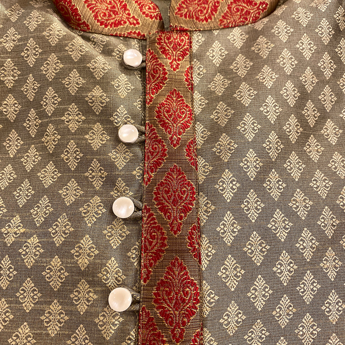 DT Gold Brocade Short Kurta - Vintage India NYC