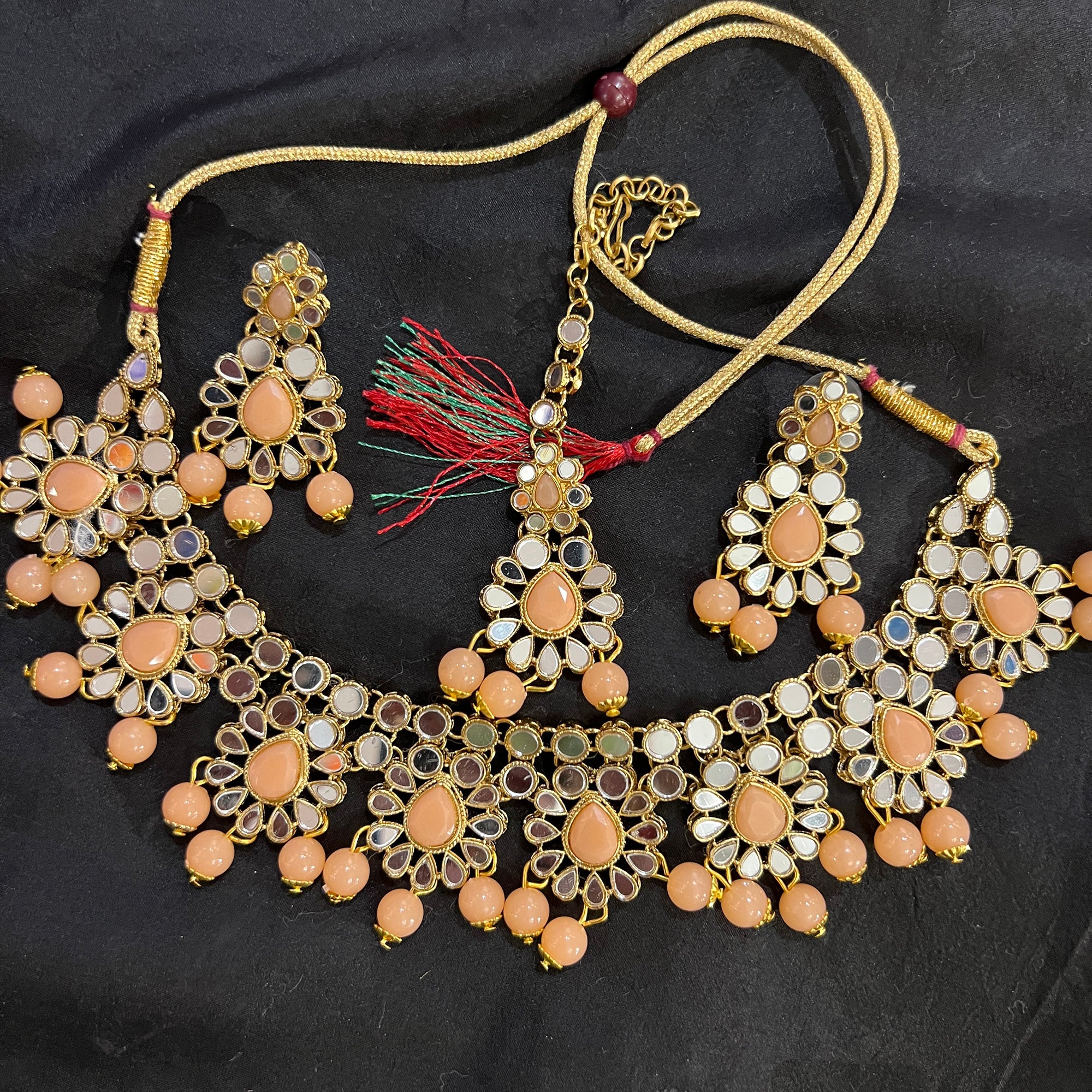 DT Floral Mirror Necklace Sets - Vintage India NYC