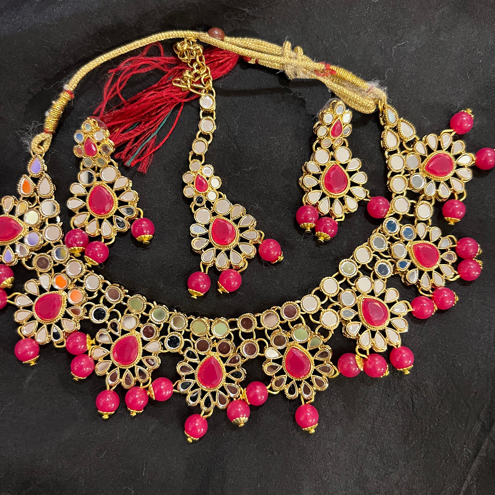 DT Floral Mirror Necklace Sets - Vintage India NYC