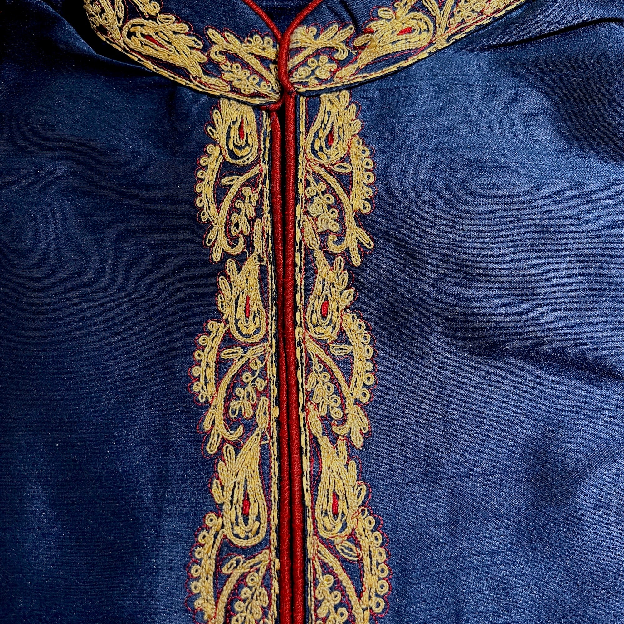 DT Navy w Gold Short Kurta - Vintage India NYC
