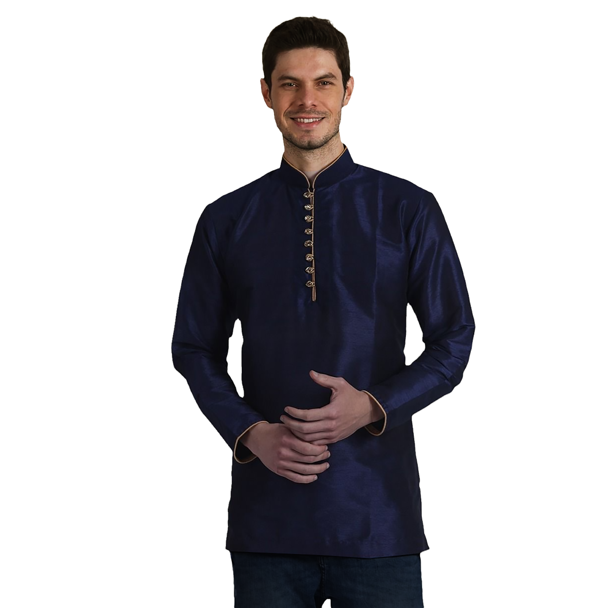 DT Navy or White Short Kurta - Vintage India NYC