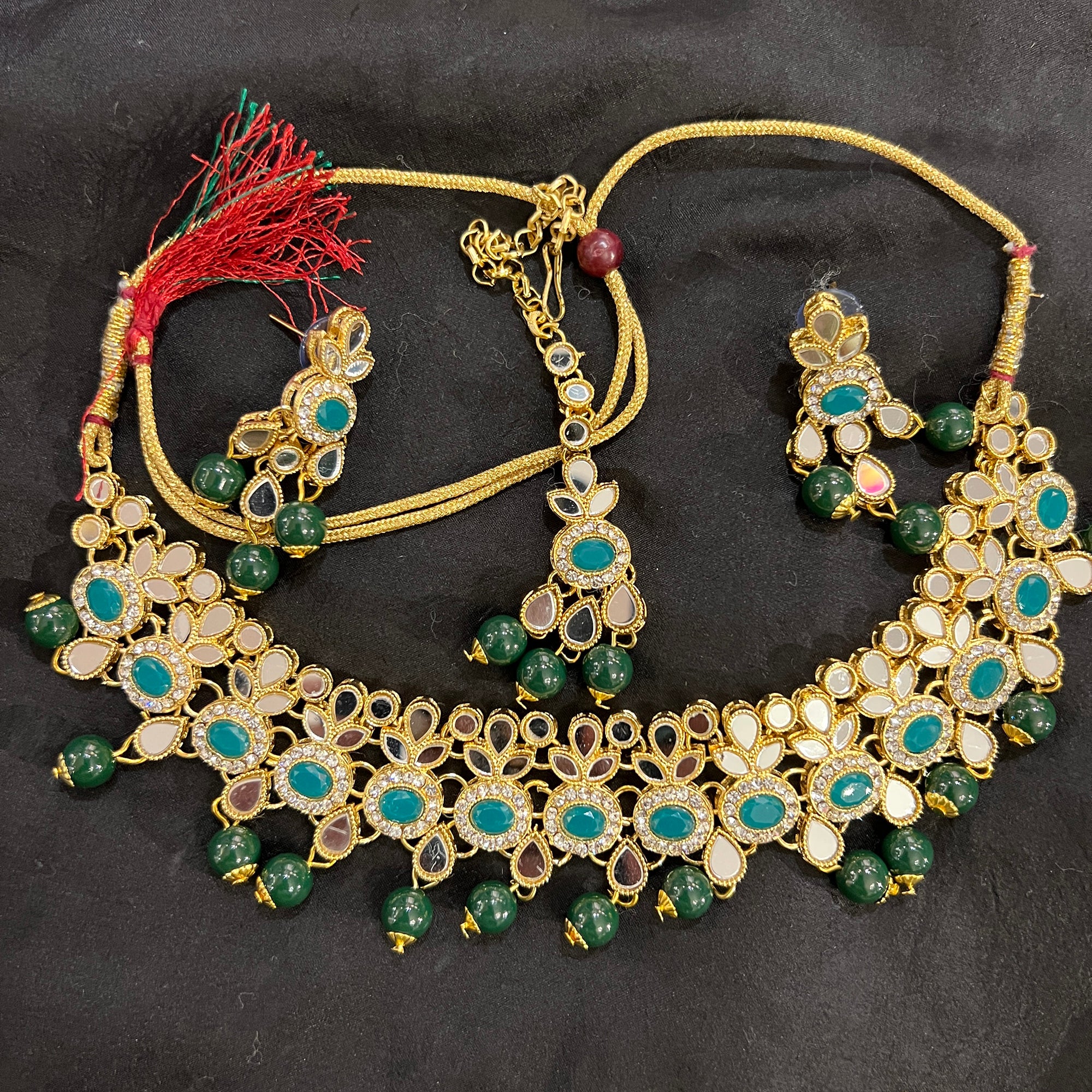 DT Floral Mirror Necklace Sets - Vintage India NYC