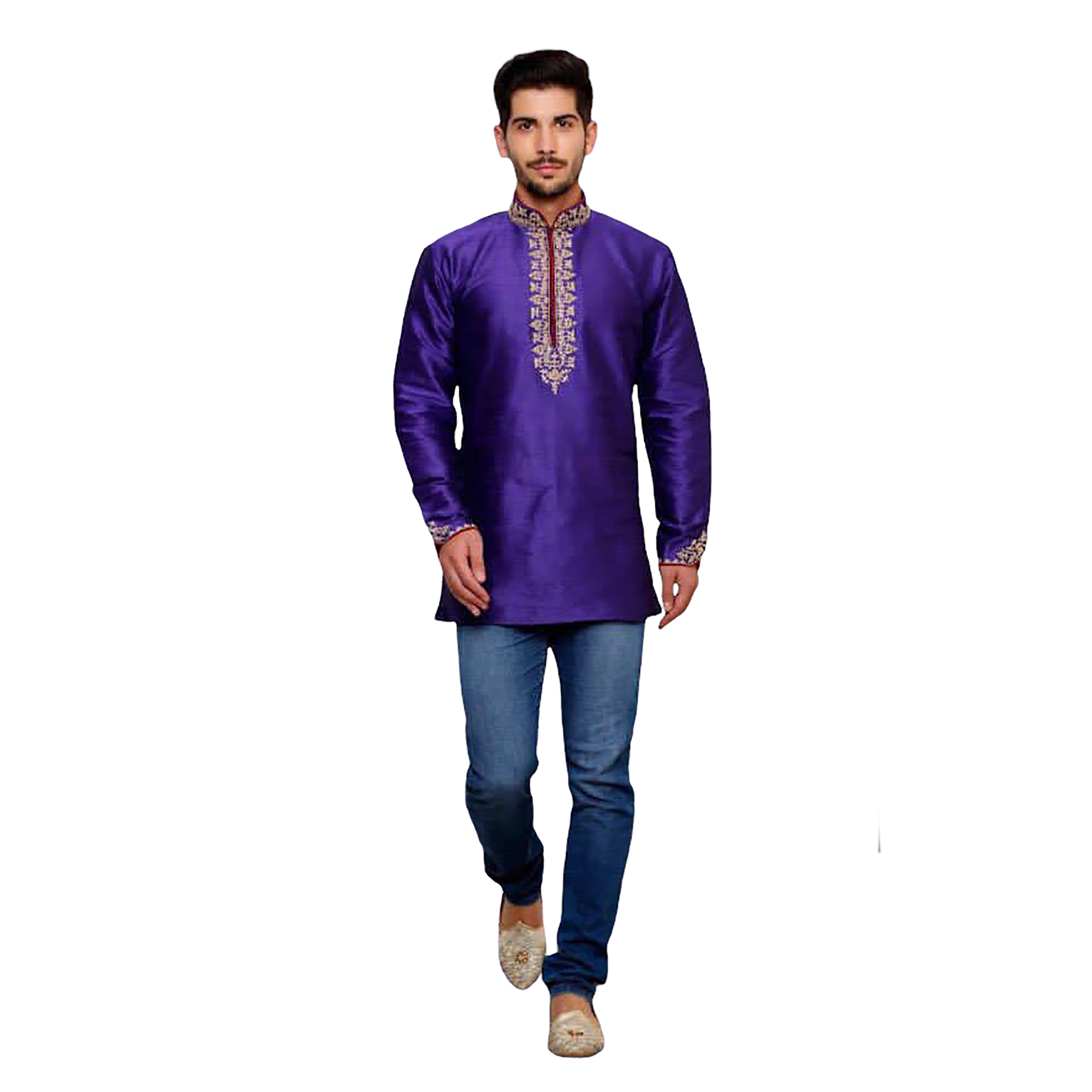 DT Deep Purple Short Kurta - Vintage India NYC