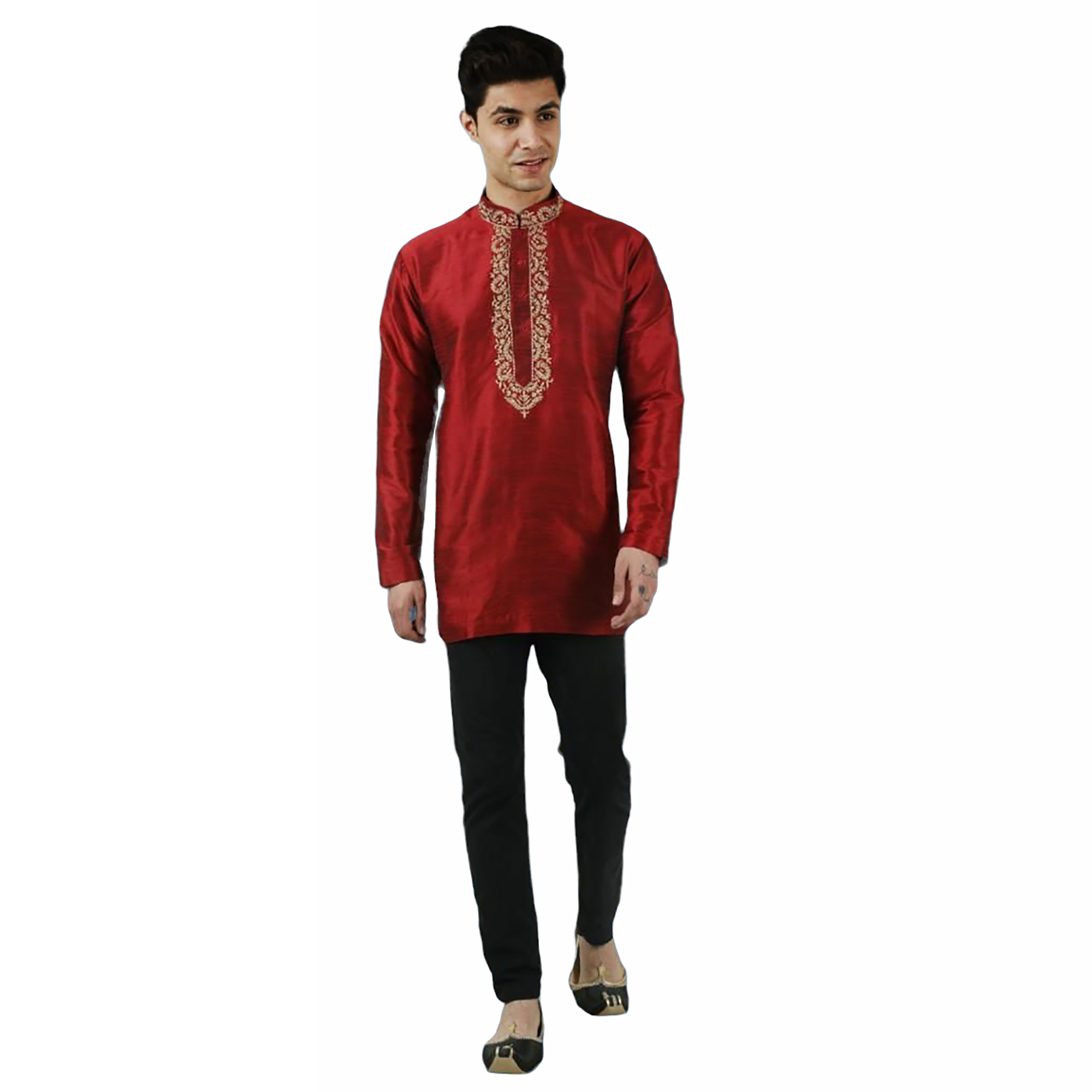 DT Red Short Kurta - Vintage India NYC