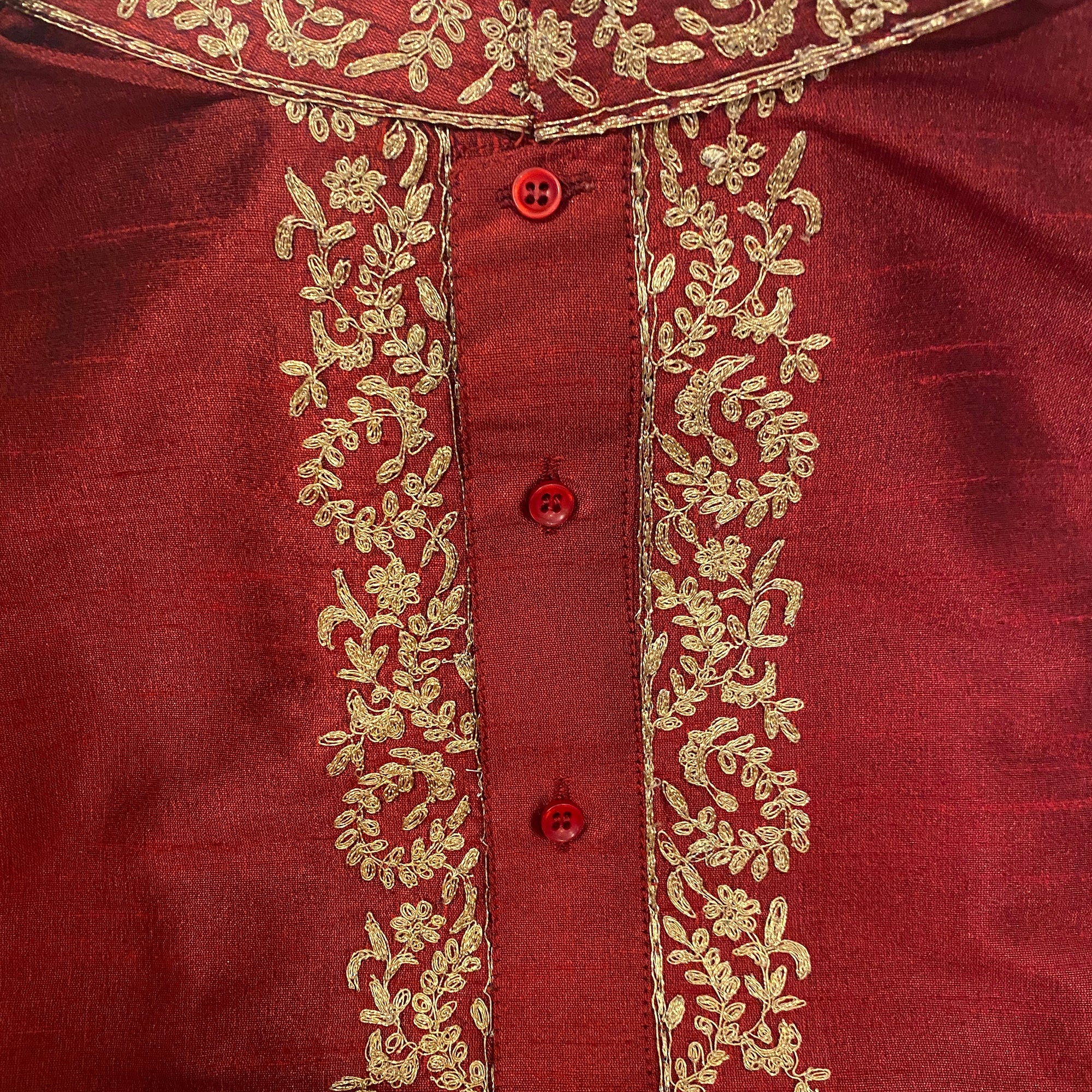 DT Red Short Kurta - Vintage India NYC