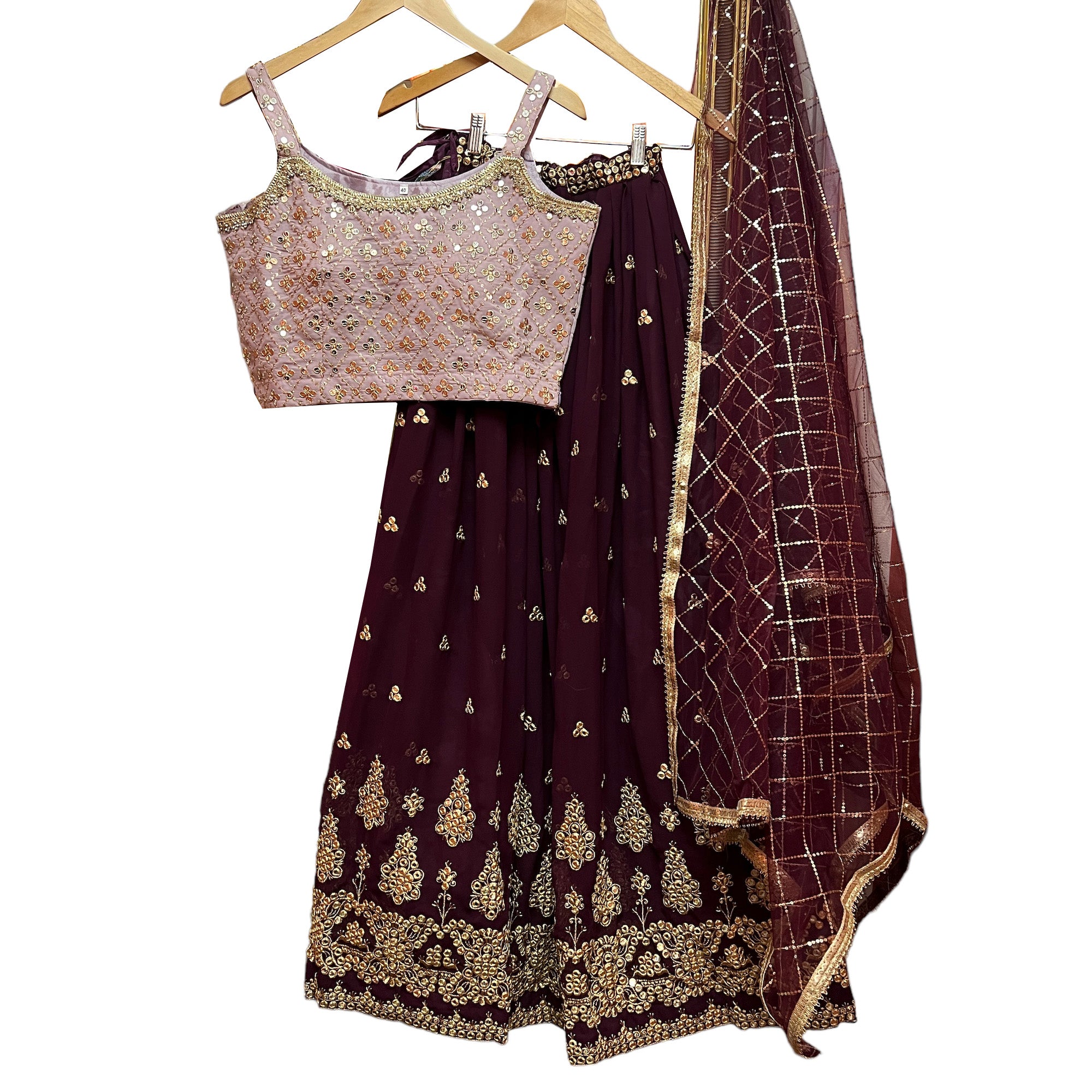 DT Georgette Lehenga Set-4 Colors - Vintage India NYC