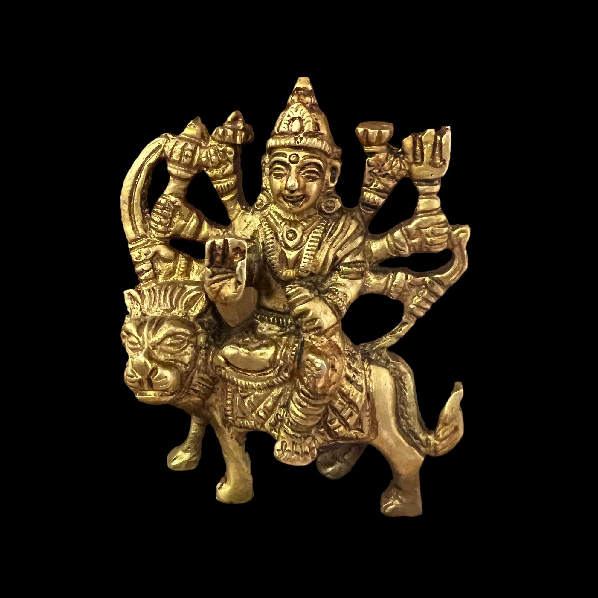 GM Brass Durga 190- 3 in - Vintage India NYC