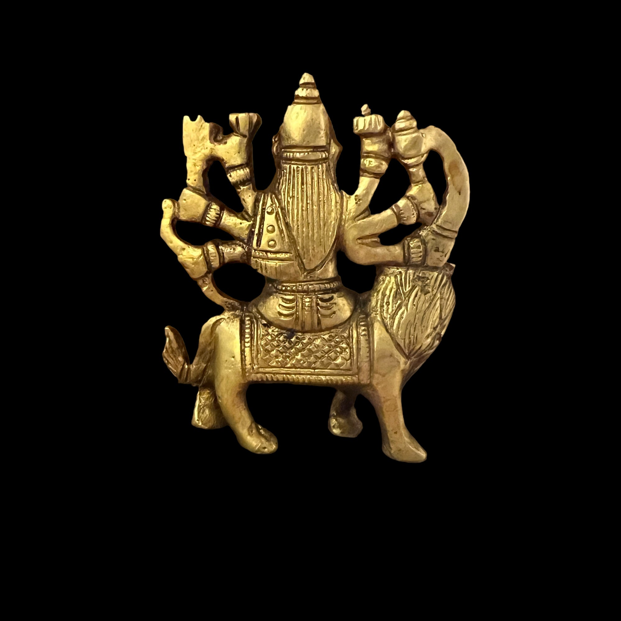 GM Brass Durga 190- 3  in - Vintage India NYC