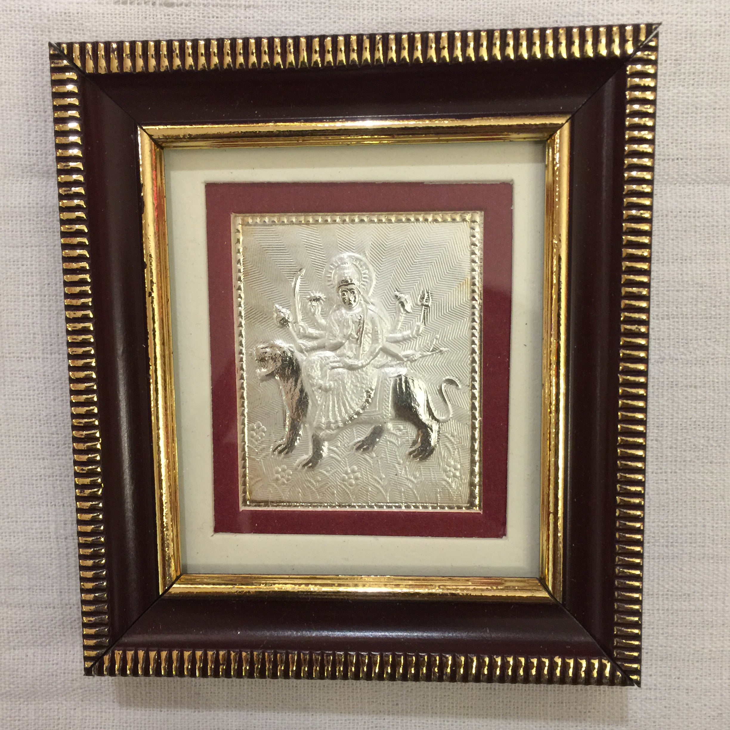 Hindu God & Goddess Religious Silver Frames AUJ Silver (.999) 51 - Vintage India NYC