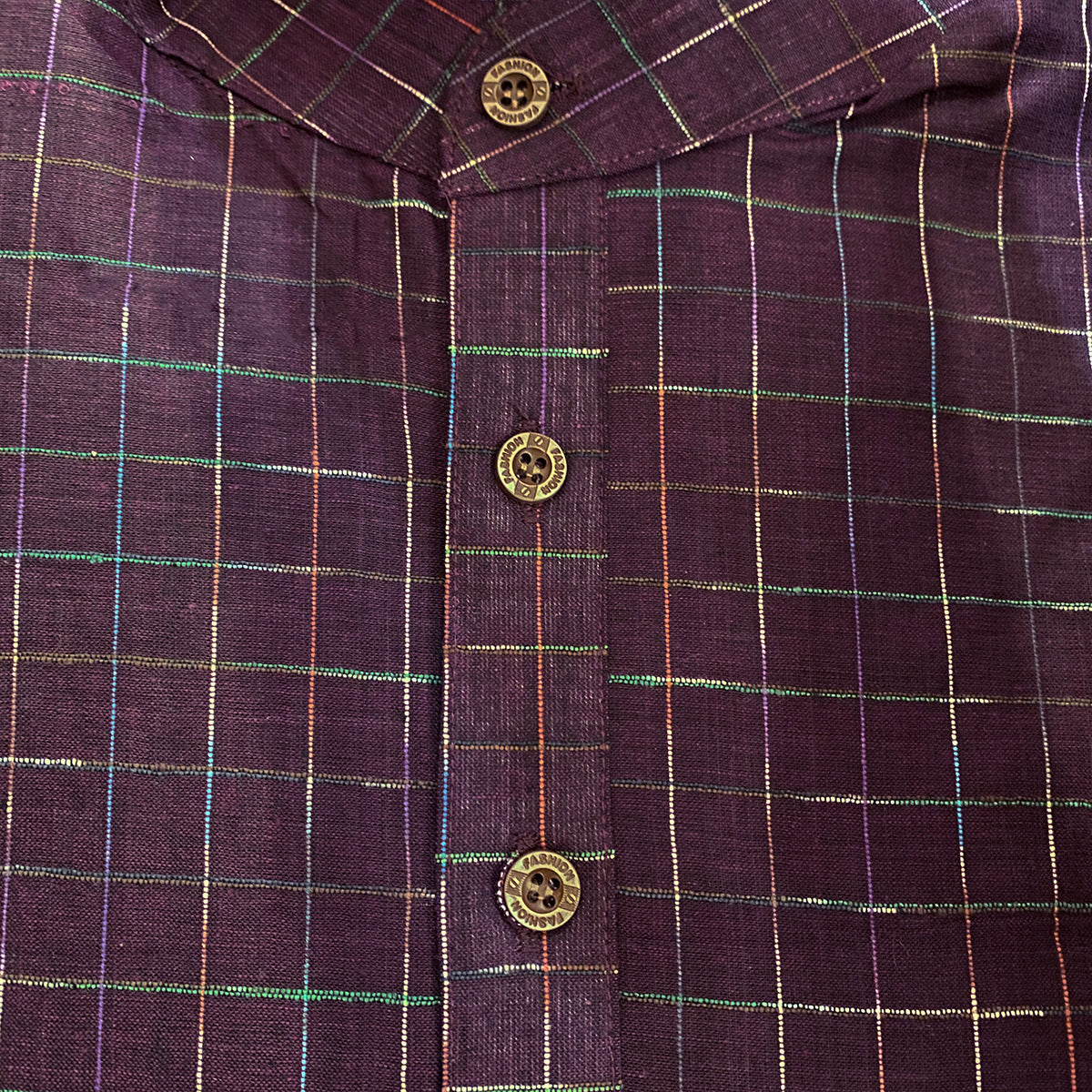 Plaid Khadi Kurtas-Choose size and pattern - Vintage India NYC