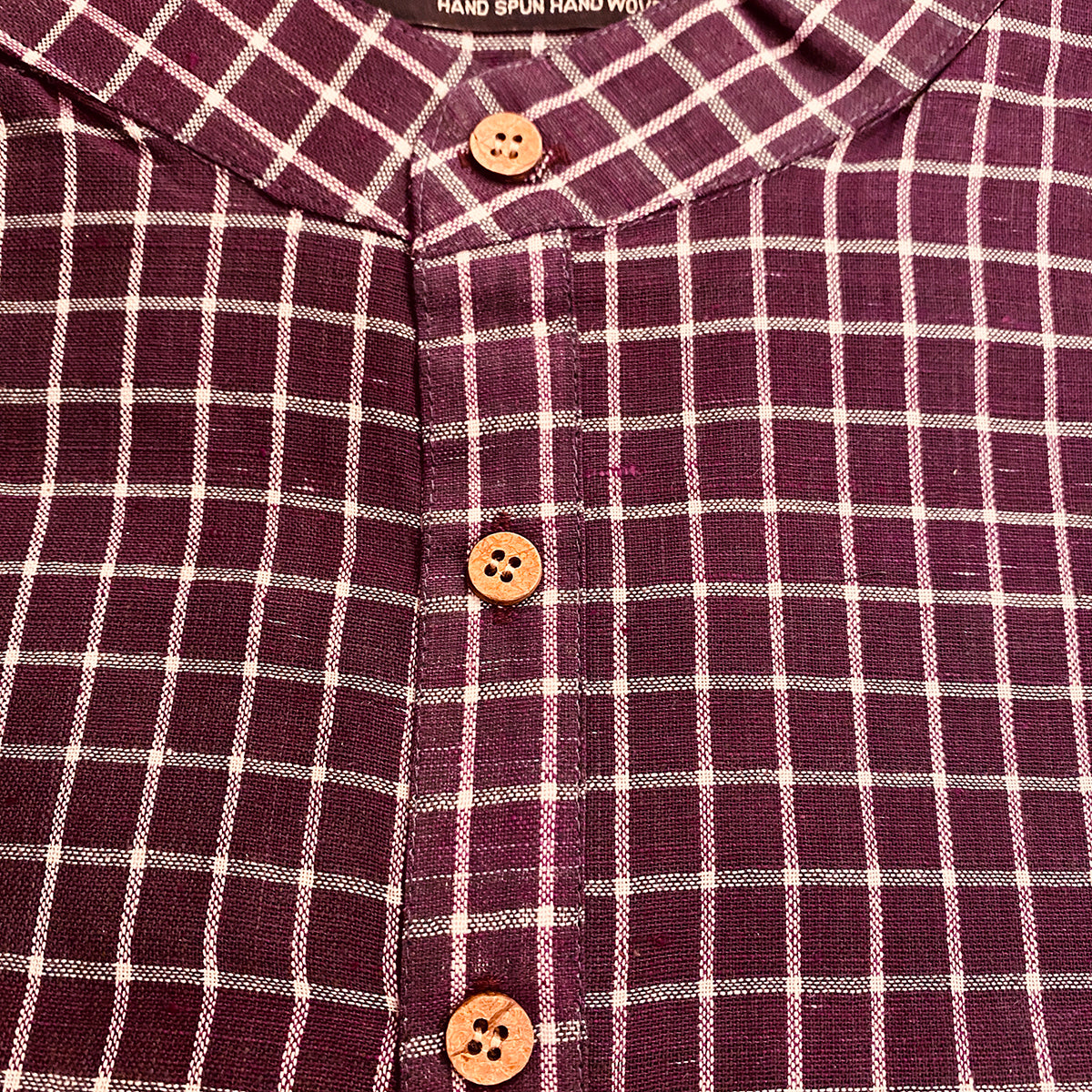 Plaid Khadi Kurtas-Choose size and pattern - Vintage India NYC