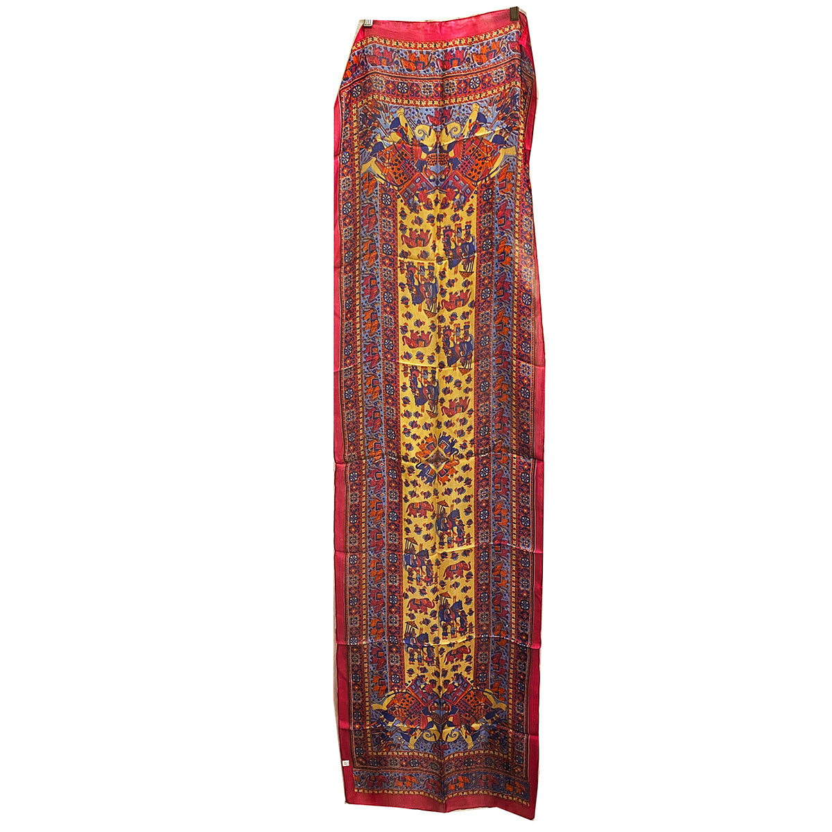 Elephant Print Silk Scarves - Vintage India NYC