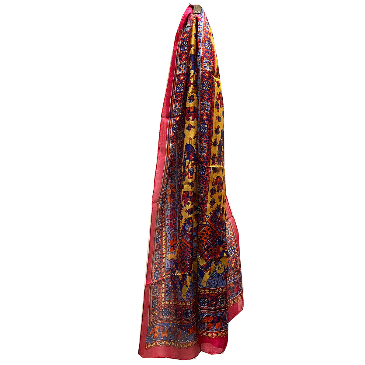 Elephant Print Silk Scarves - Vintage India NYC