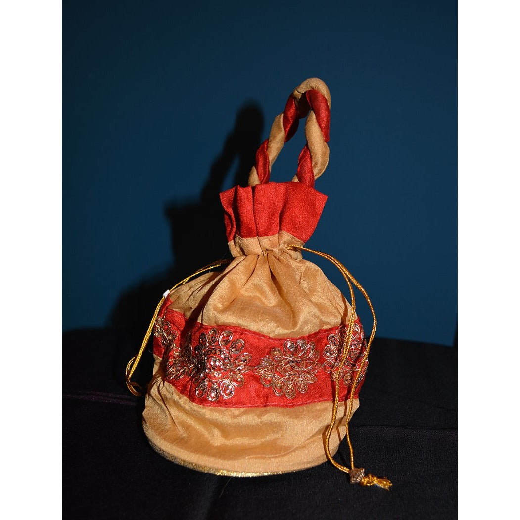 Red & gold fancy purse - Vintage India NYC