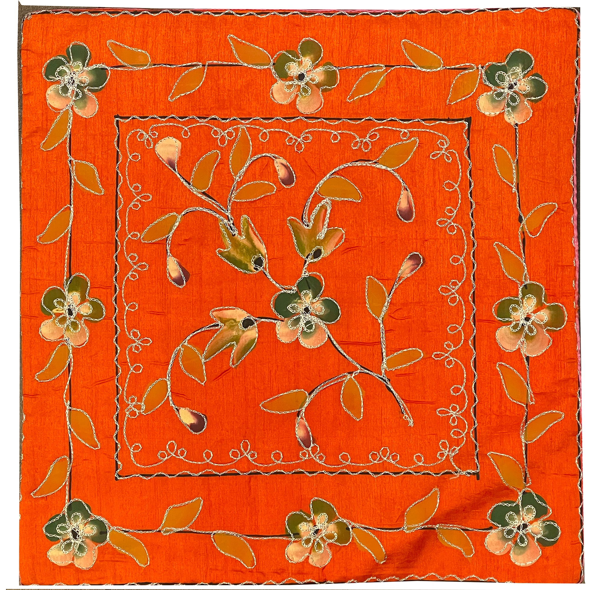 Floral embroidered pillow cover - 4 styles - Vintage India NYC