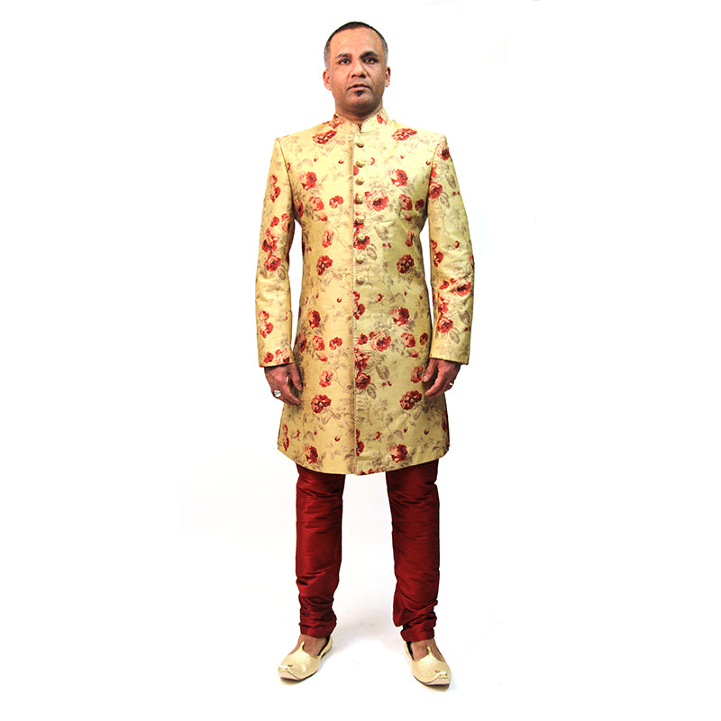 DK Floral Indowestern Sherwani - Vintage India NYC