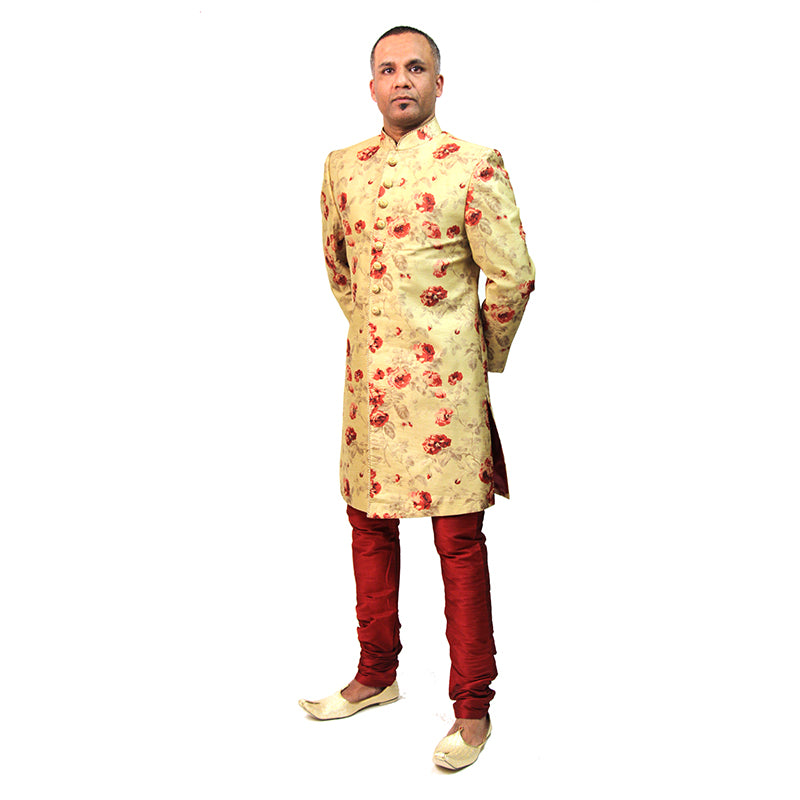 DK Floral Indowestern Sherwani - Vintage India NYC