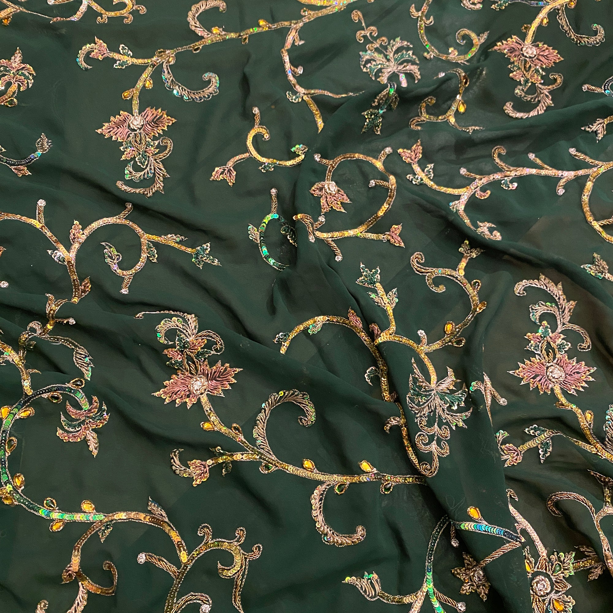 Vintage Heavy Work Dupatta Scarf 8570 - Vintage India NYC