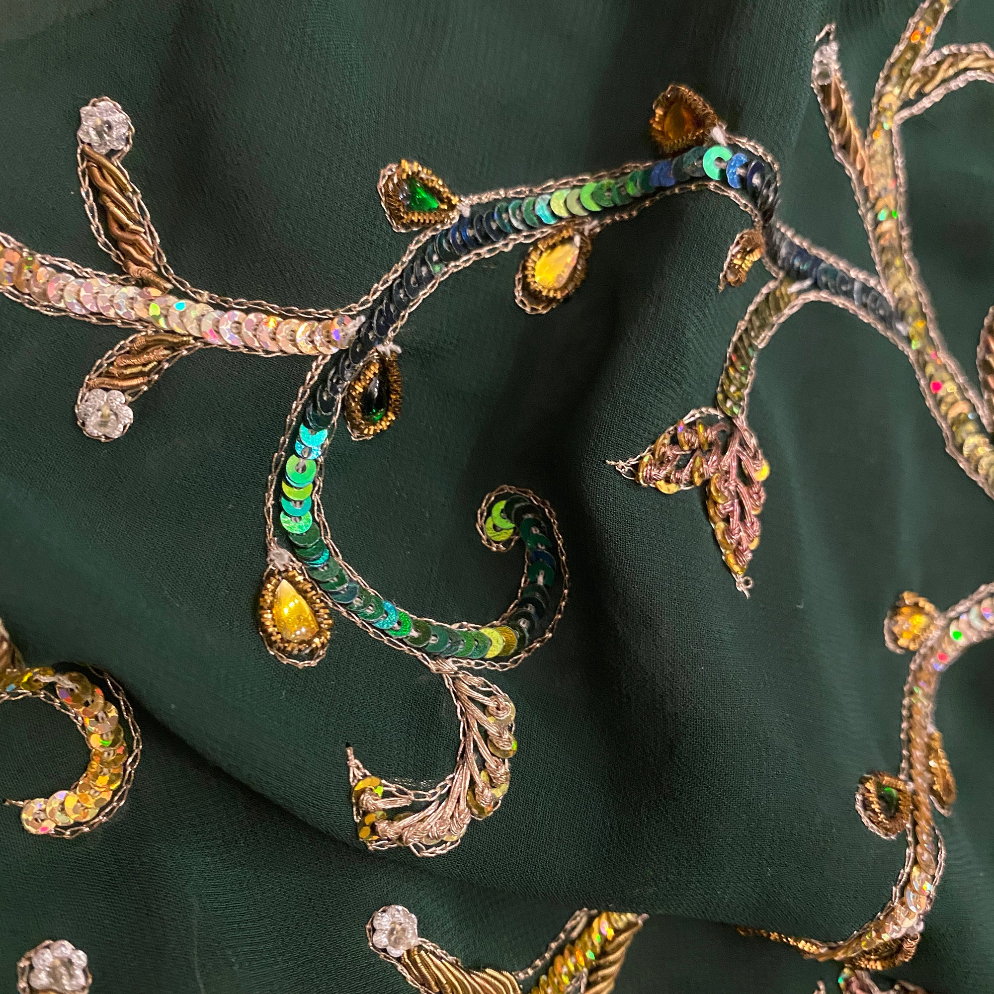Vintage Heavy Work Dupatta Scarf 8570 - Vintage India NYC