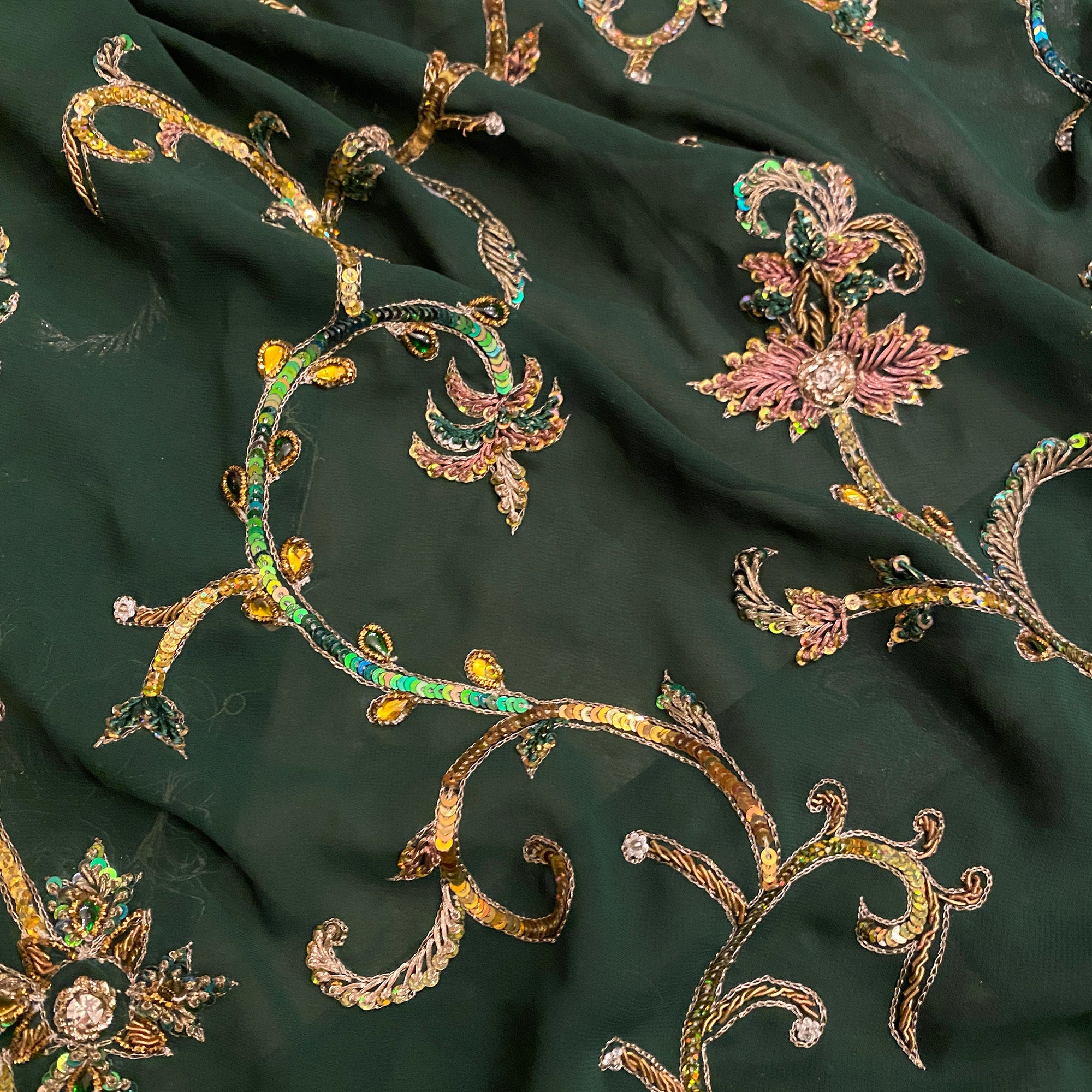 Vintage Heavy Work Dupatta Scarf 8570 - Vintage India NYC