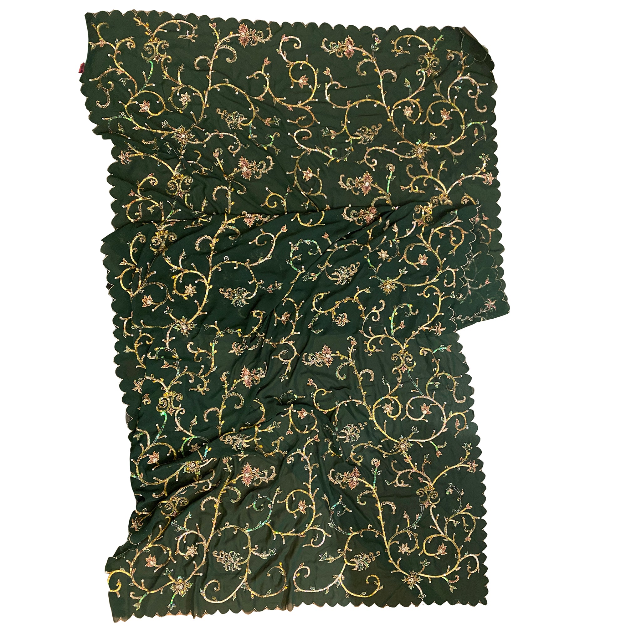 Vintage Heavy Work Dupatta Scarf 8570 - Vintage India NYC