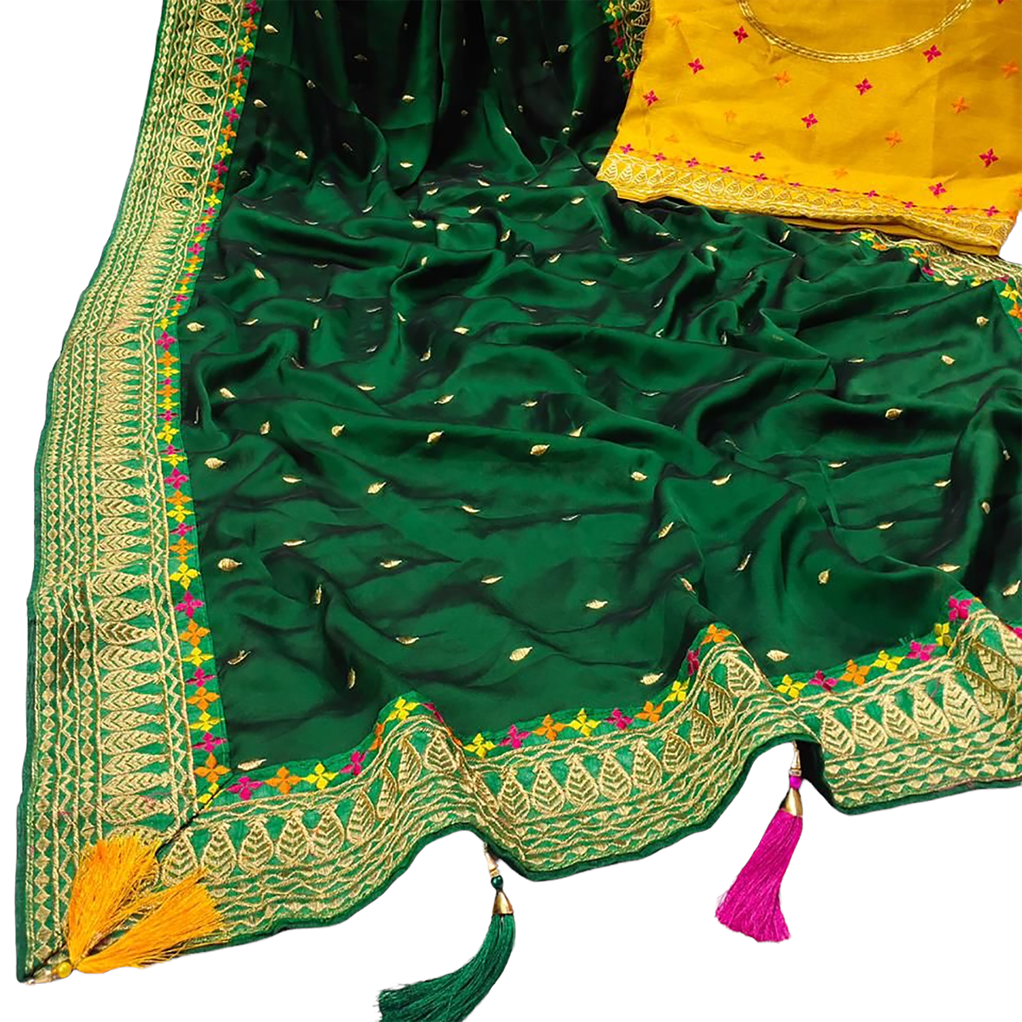 Embroidered Sarees-5 colors - Vintage India NYC