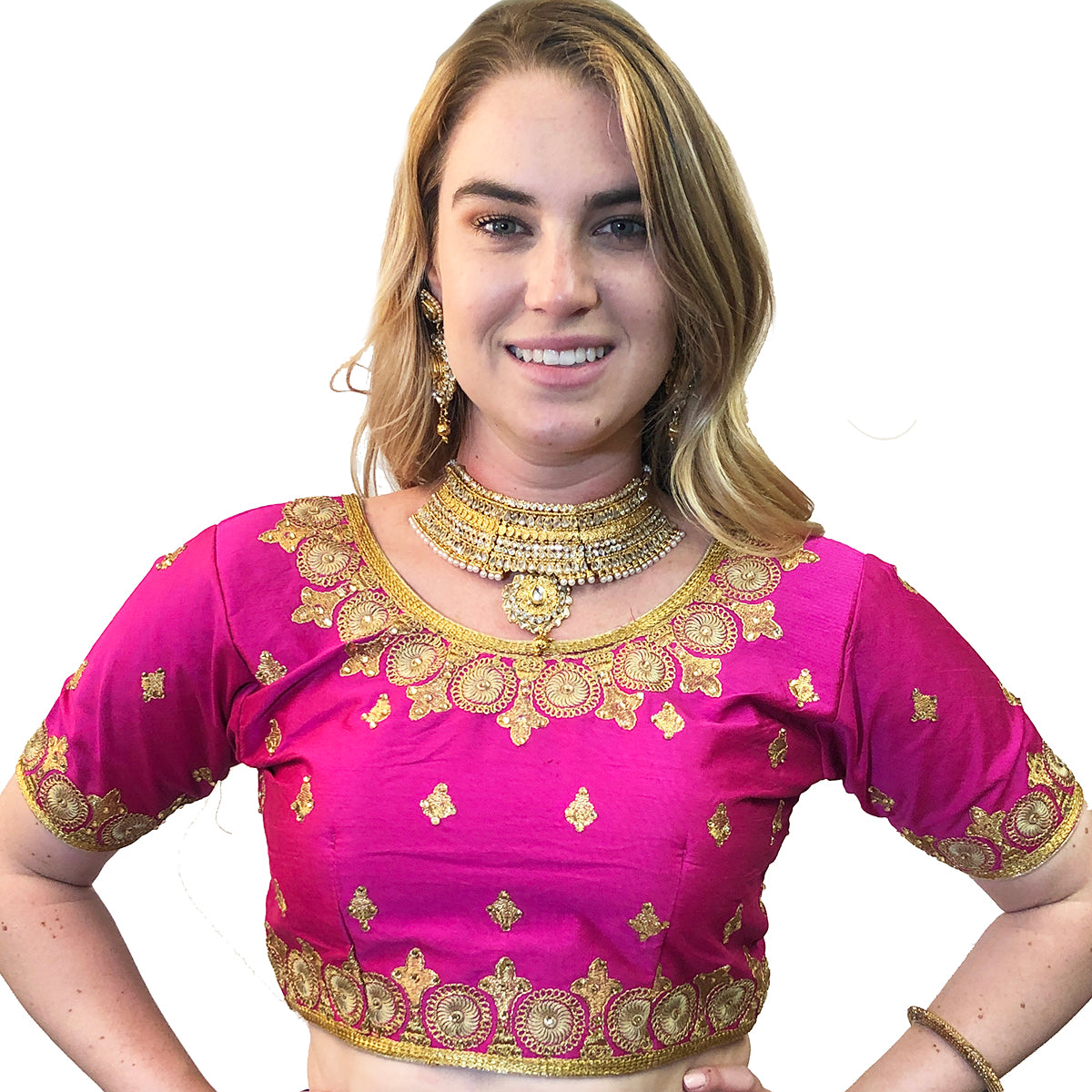 IE Gold Embroidered Choli Blouse - Vintage India NYC