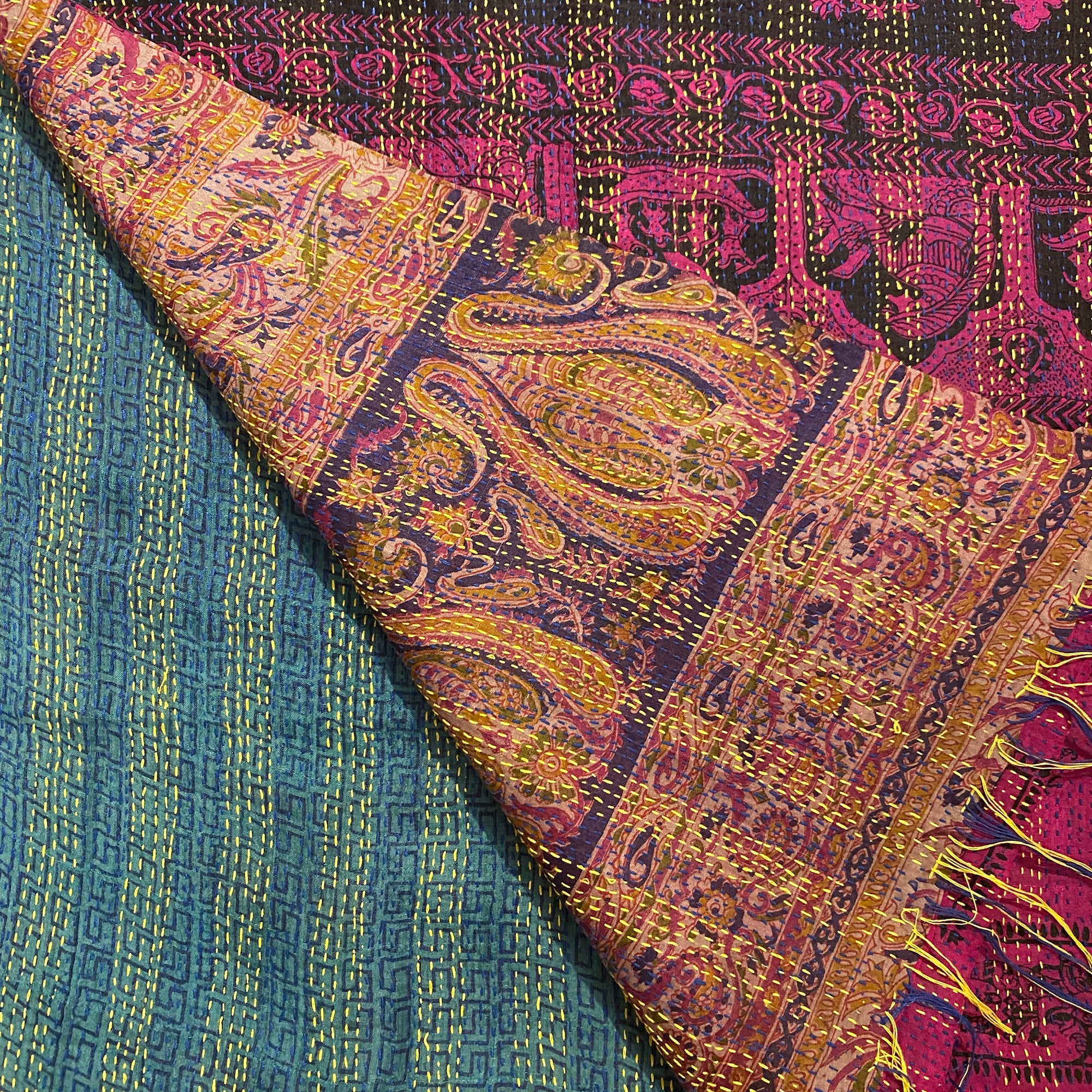 Silk Kantha Stoles - Vintage India NYC
