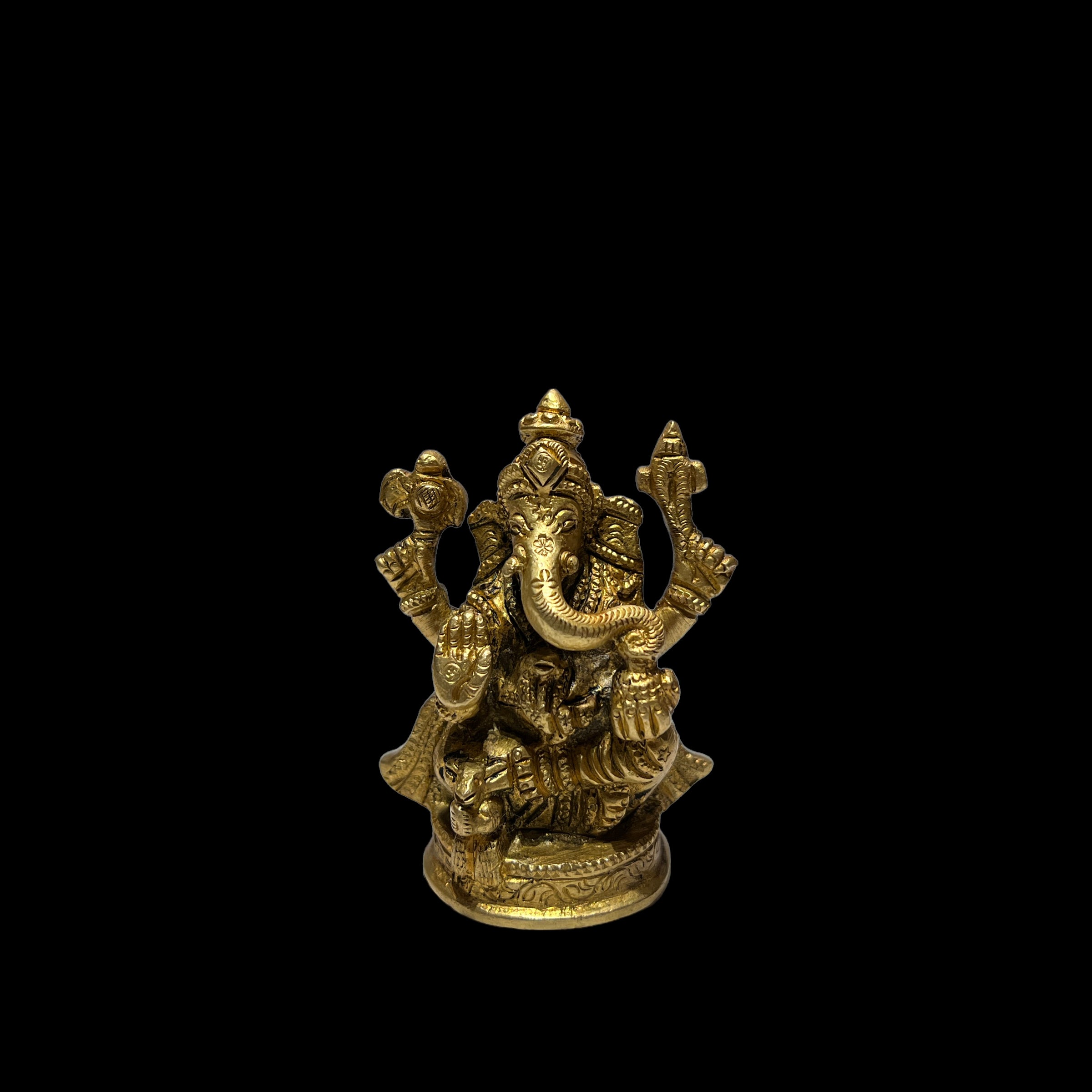GM Brass Ganesh 188-2.5in - Vintage India NYC
