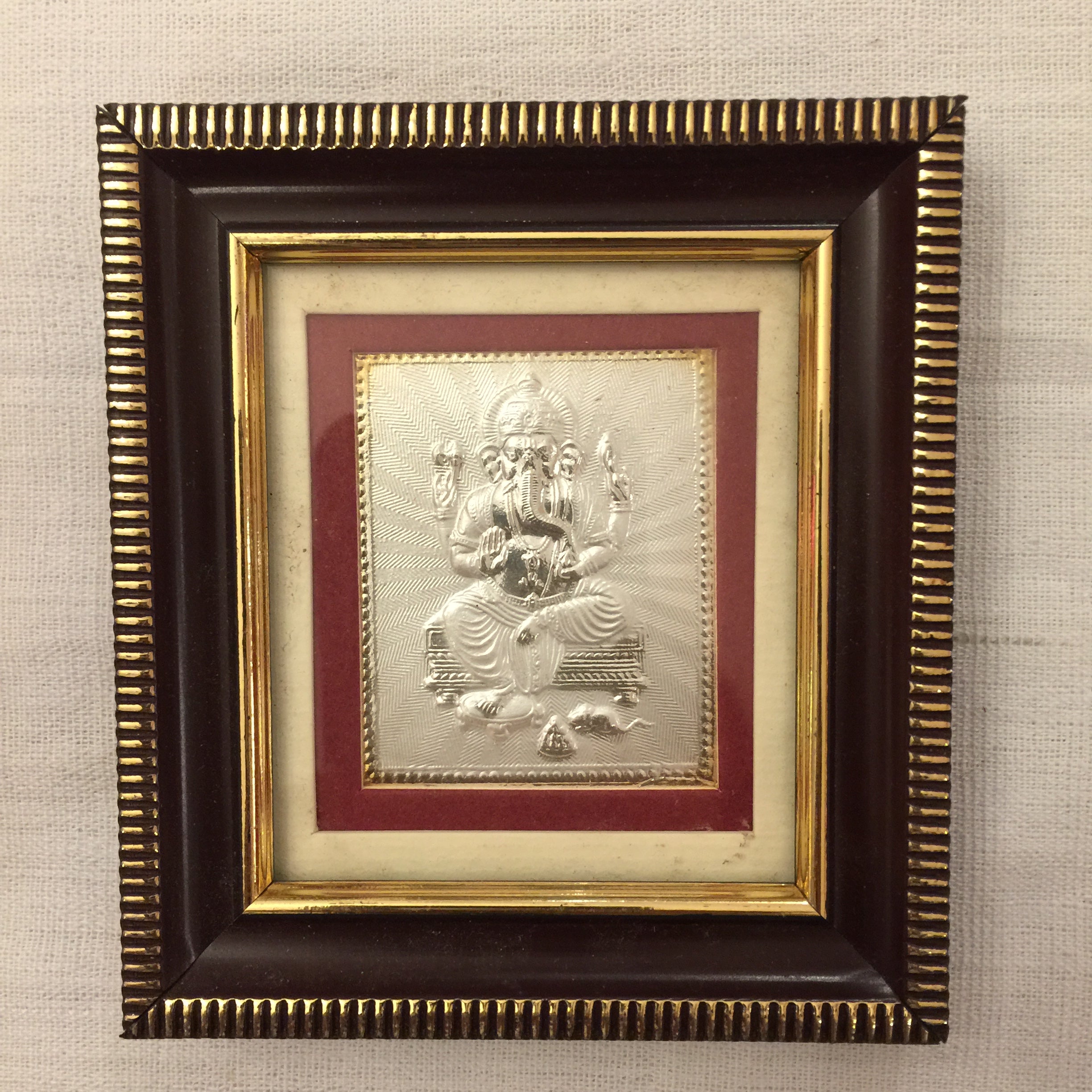 Hindu God & Goddess Religious Silver Frames AUJ Silver (.999) 51 - Vintage India NYC
