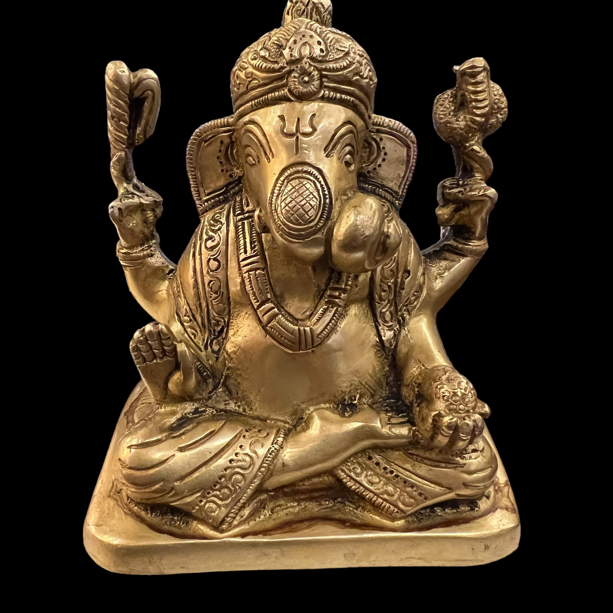 GM Bronze Ganesh 880 Statue - Vintage India NYC
