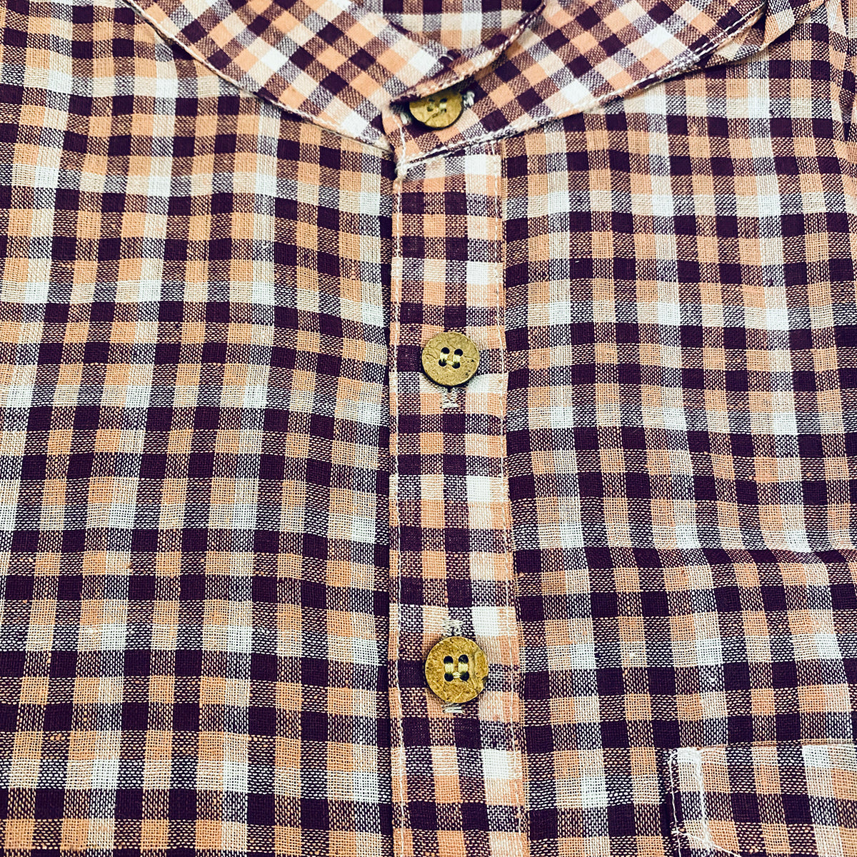 Plaid Khadi Kurtas-Choose size and pattern - Vintage India NYC