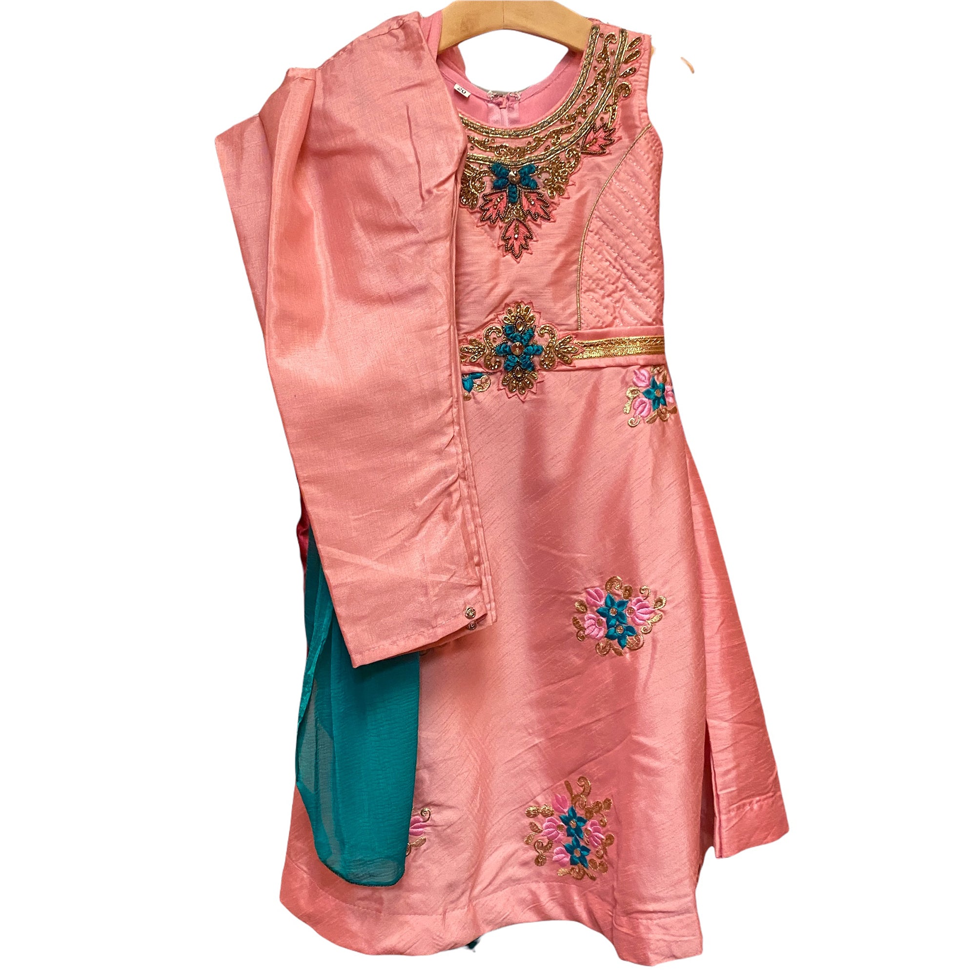 DT Girls Pink Anarkali Set - Vintage India NYC