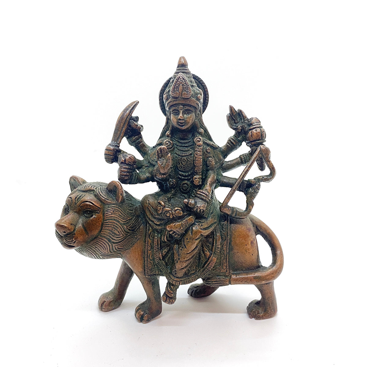 GM Brass Durga 5 x7 in - Vintage India NYC