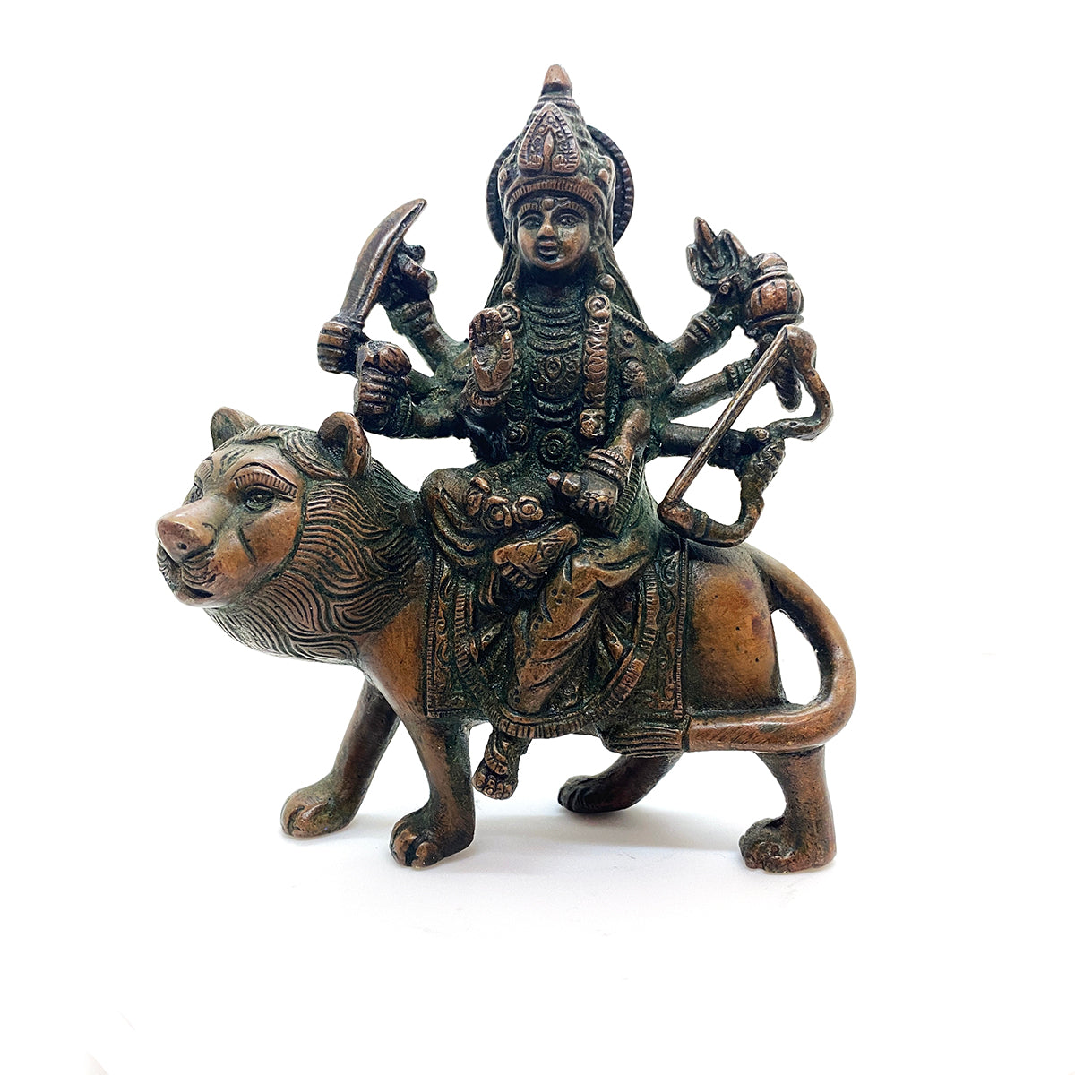 GM Brass Durga 5 x7 in - Vintage India NYC