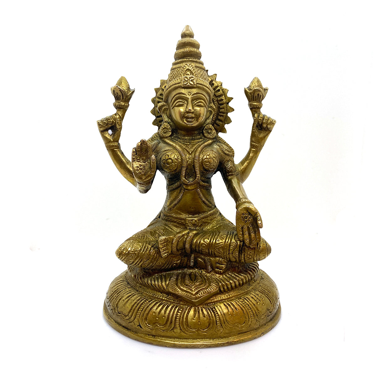 GM Brass Lakshmi  7.5 in - Vintage India NYC