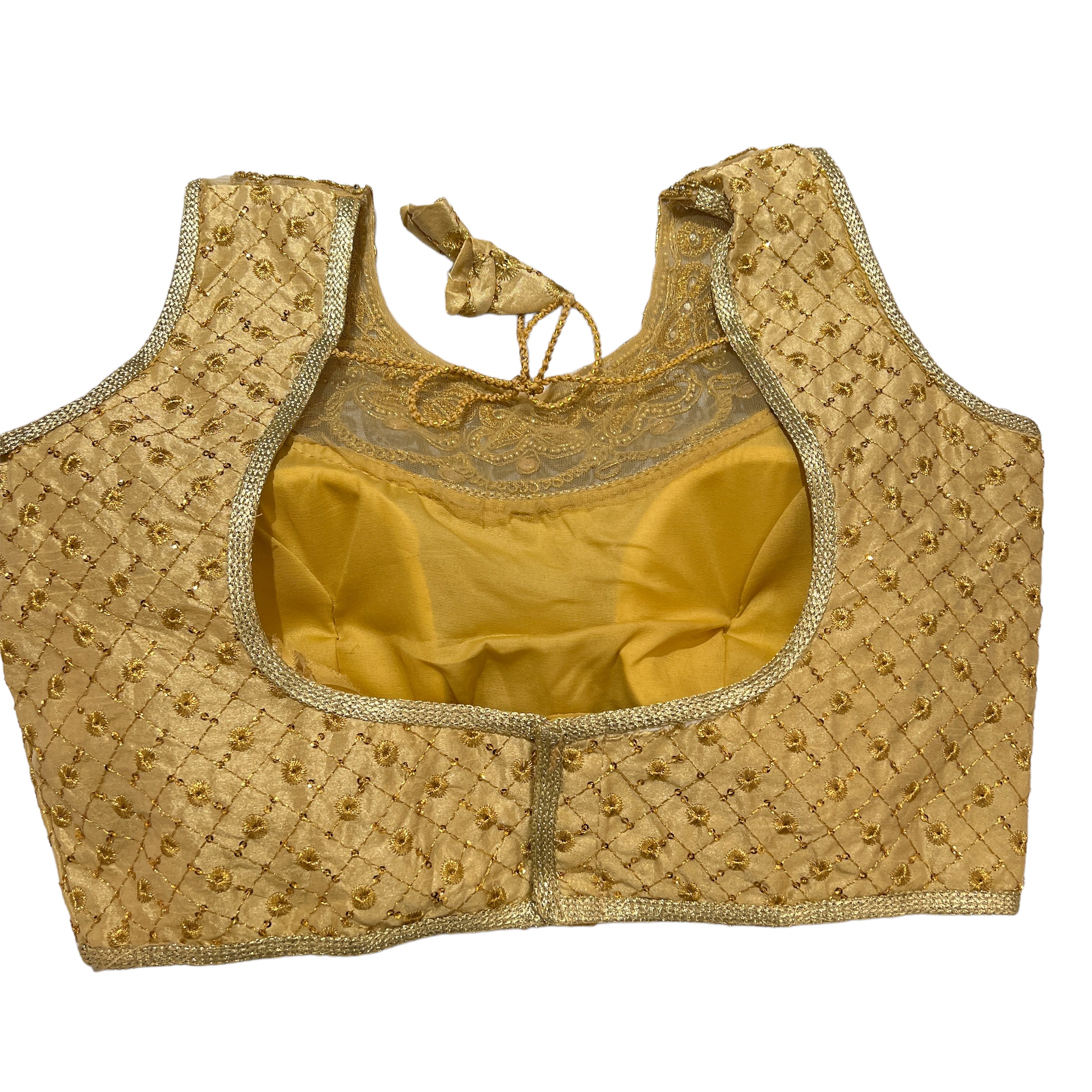 Gold Embroidered Diamond Choli Blouse - Vintage India NYC