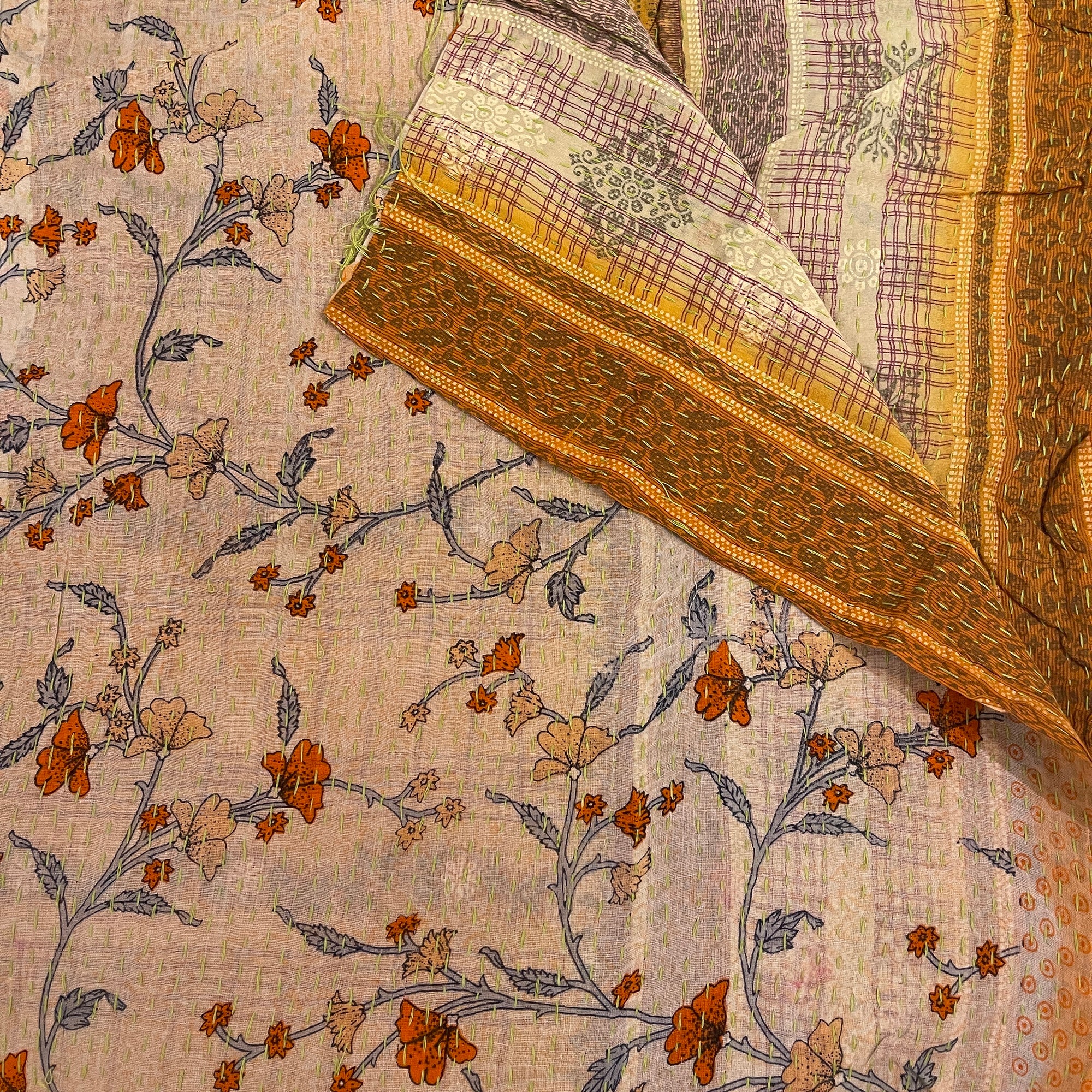 Cotton Kantha Scarves - Vintage India NYC