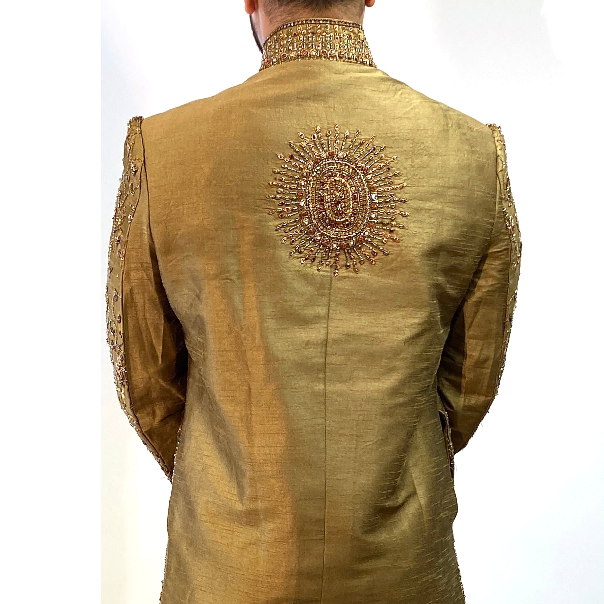 Dark Gold Formal Sherwani - Vintage India NYC