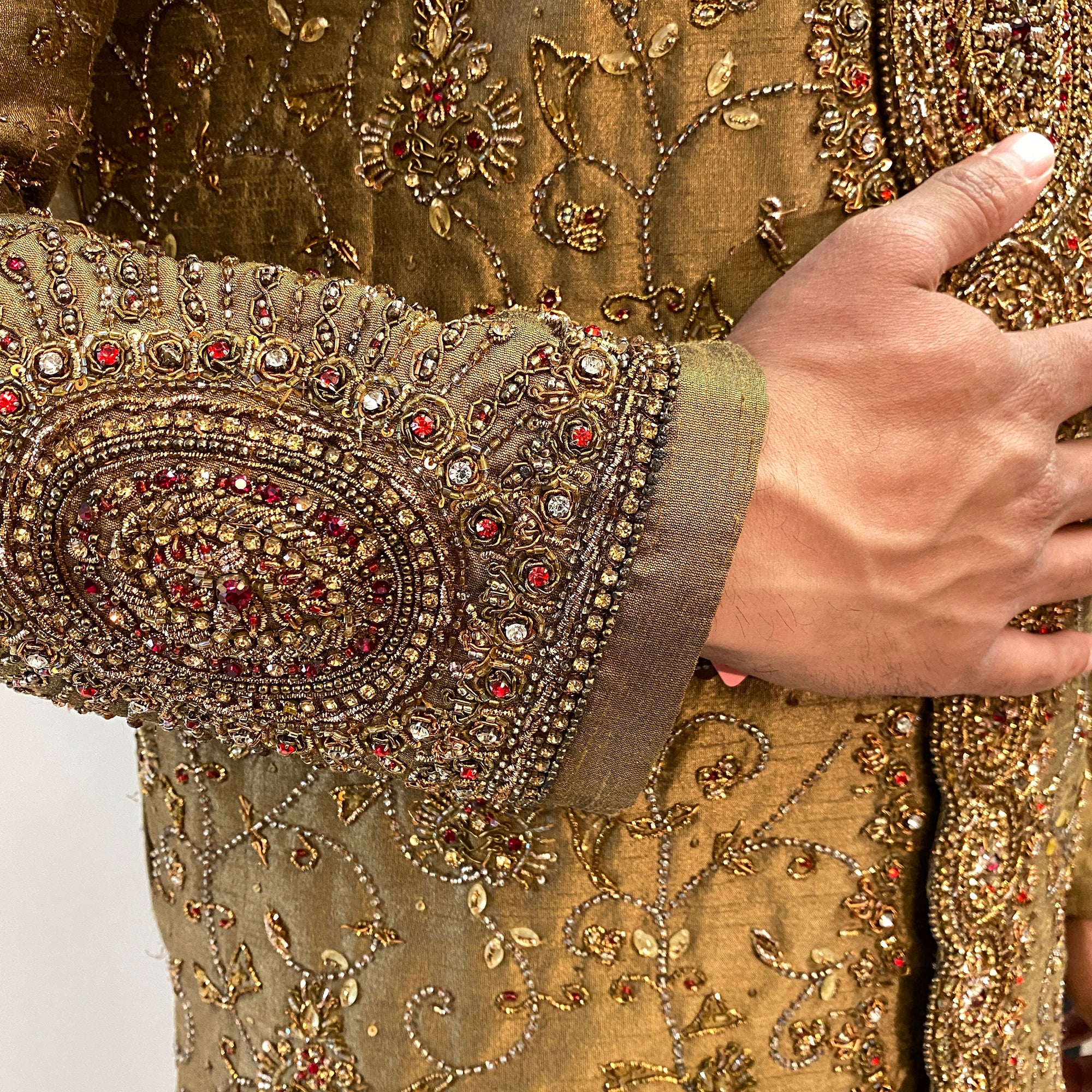 Dark Gold Formal Sherwani - Vintage India NYC