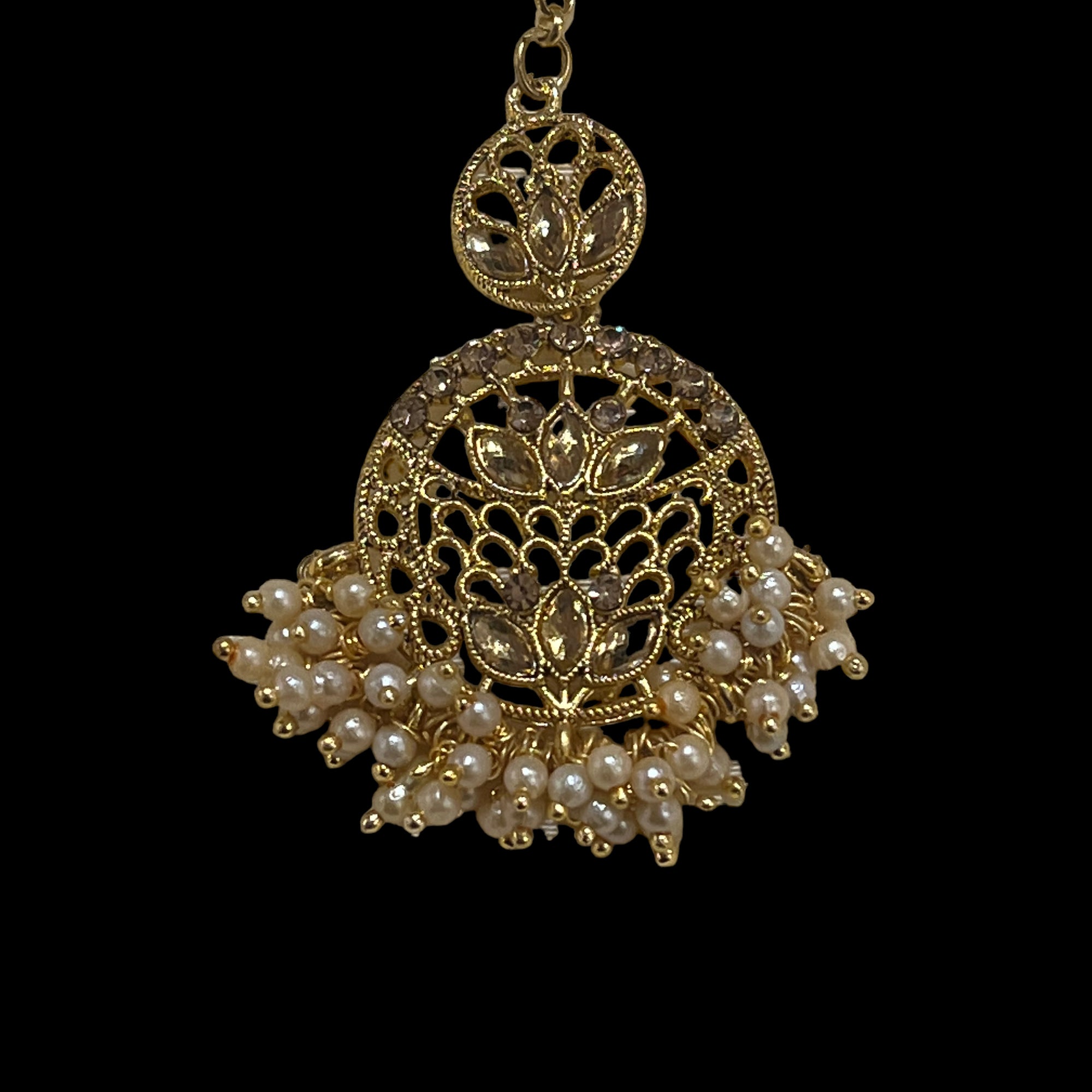 Gold w Small Pearl Maang Tikkas-3 Colors - Vintage India NYC