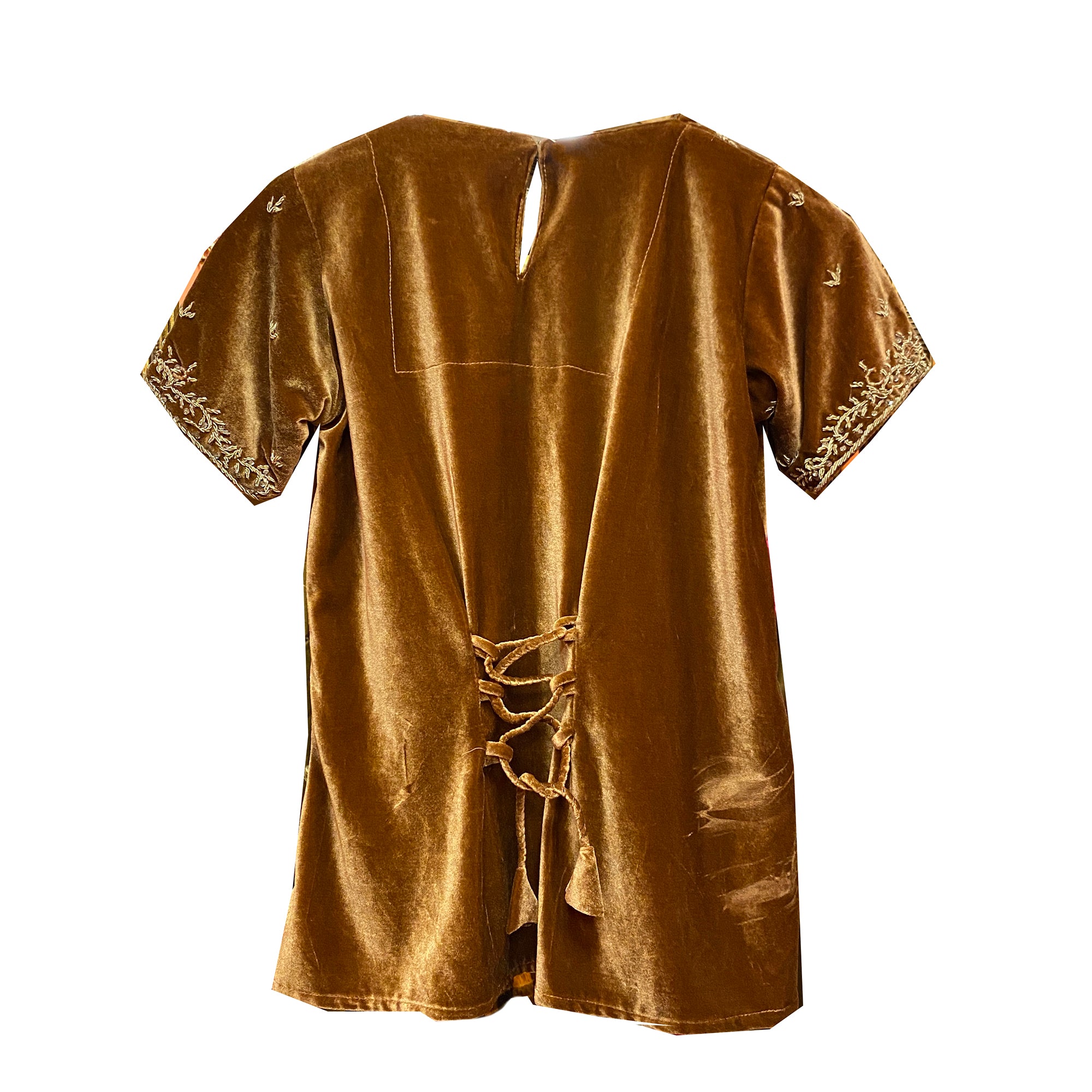 Gold Velvet Top with Zardosi Embroidery - Vintage India NYC