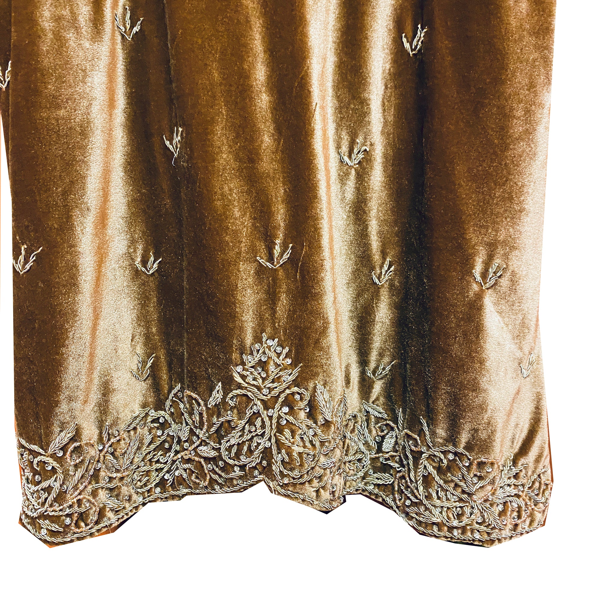 Gold Velvet Top with Zardosi Embroidery - Vintage India NYC