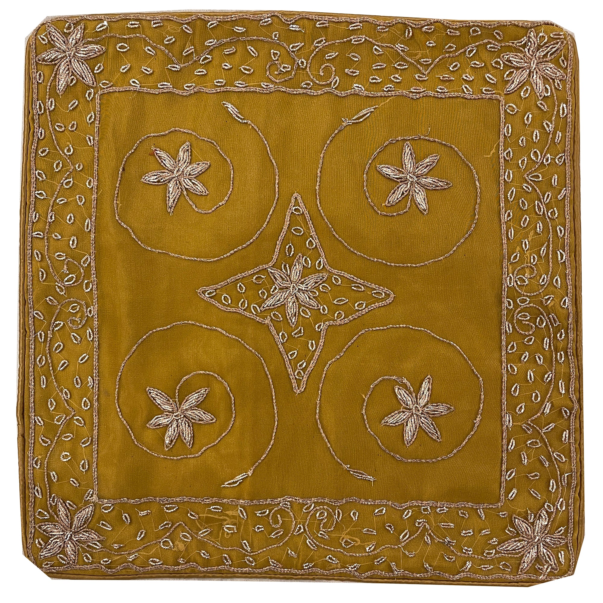 Hand Zardozi Silk Pillow Covers-7 Colors - Vintage India NYC
